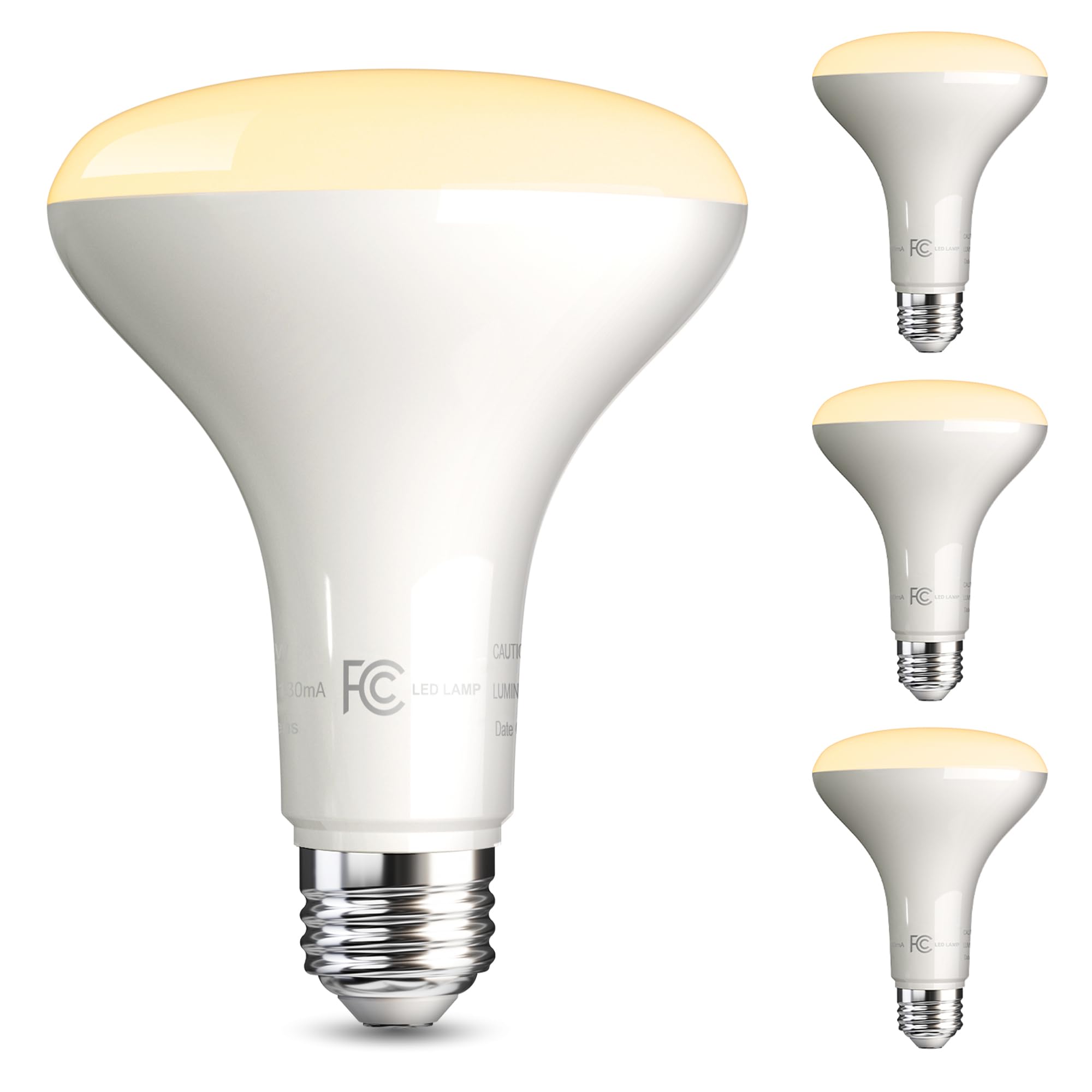 Tjoy Led Flood Light Bulb 4 Pack, Recessed Ceiling Bulb, Br30, 65W Equivalent Efficient 9W, Dimmable, E26 Base, Soft White 2700K