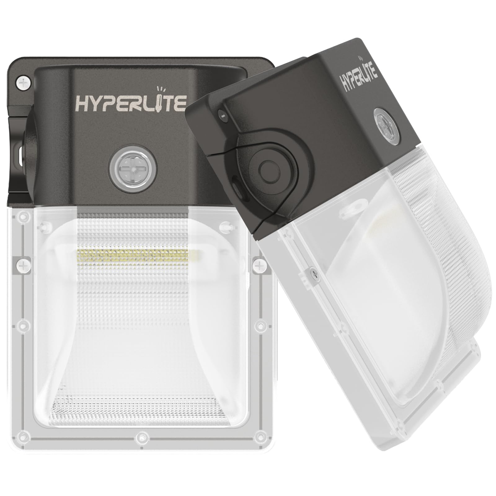 Hyperlite Led Wall Pack Light 30W 2-Pack, 3600Lm, 5000K, Brown, With Dusk To Dawn Photocell For Exterior Use