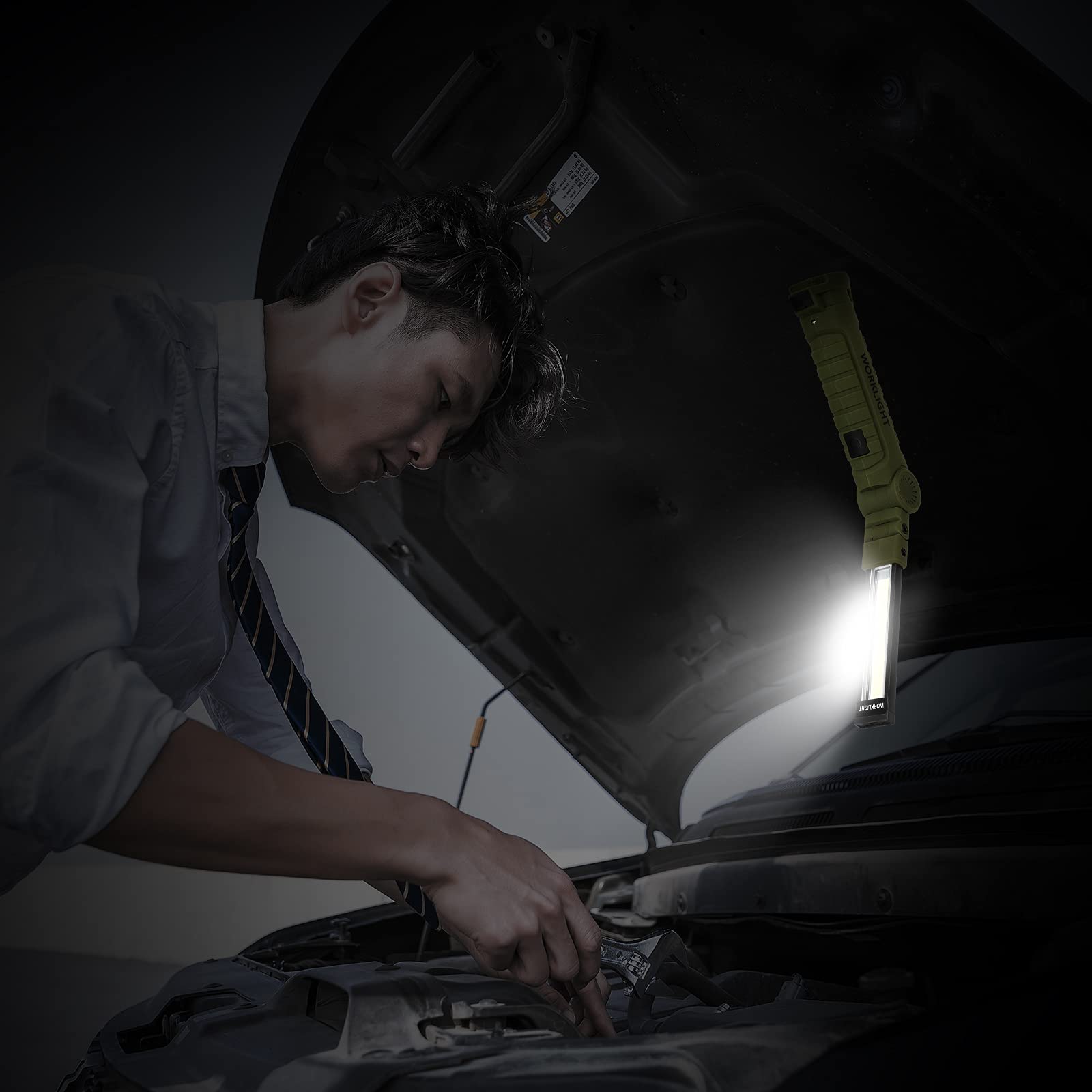 LED Rechargeable Flashlight Vagocom Mechanic Tools for Gift, Work Lights with 360 Rotate Magnetic Base 5 Modes Portable Inspecti