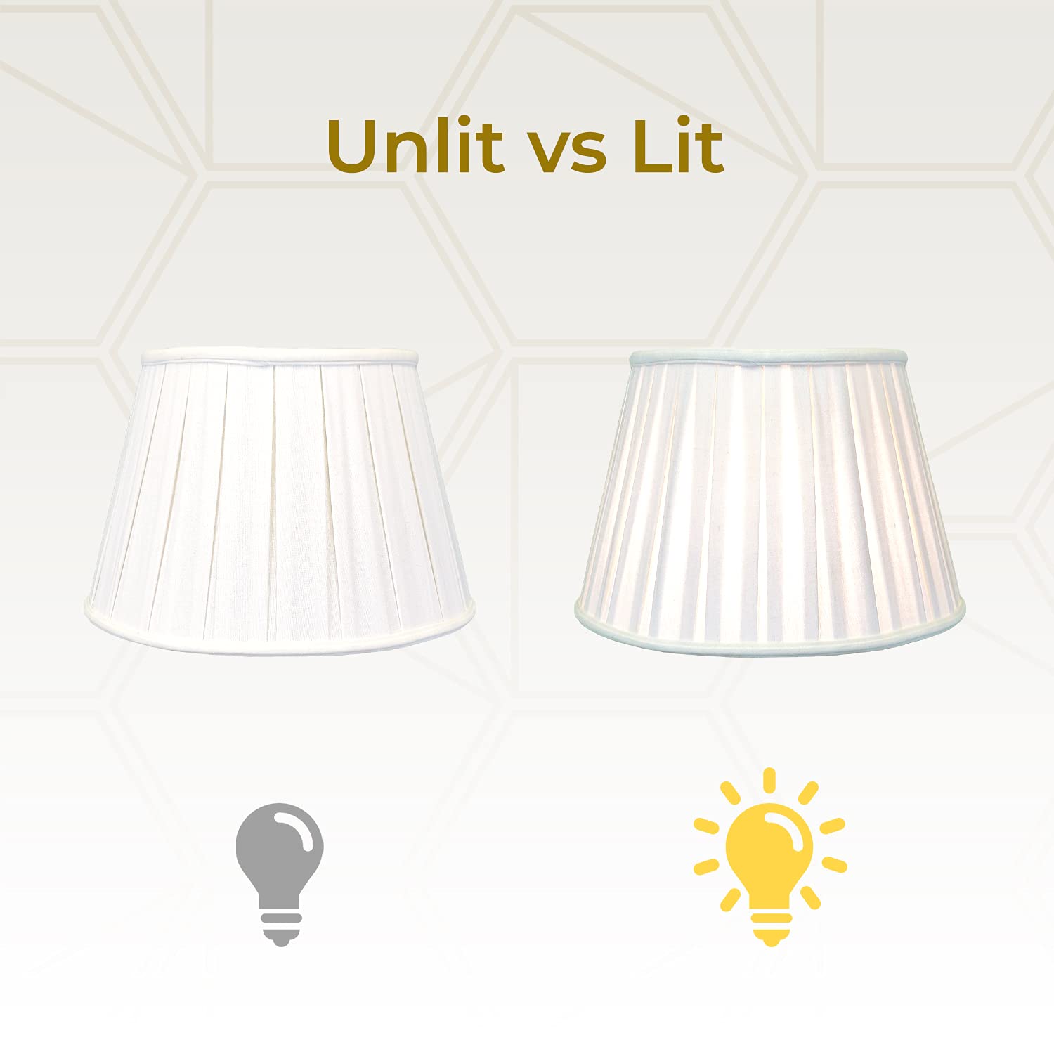 Royal Designs Empire English Pleat Basic Lamp Shade, Linen White, 10 X 14.5 X 10