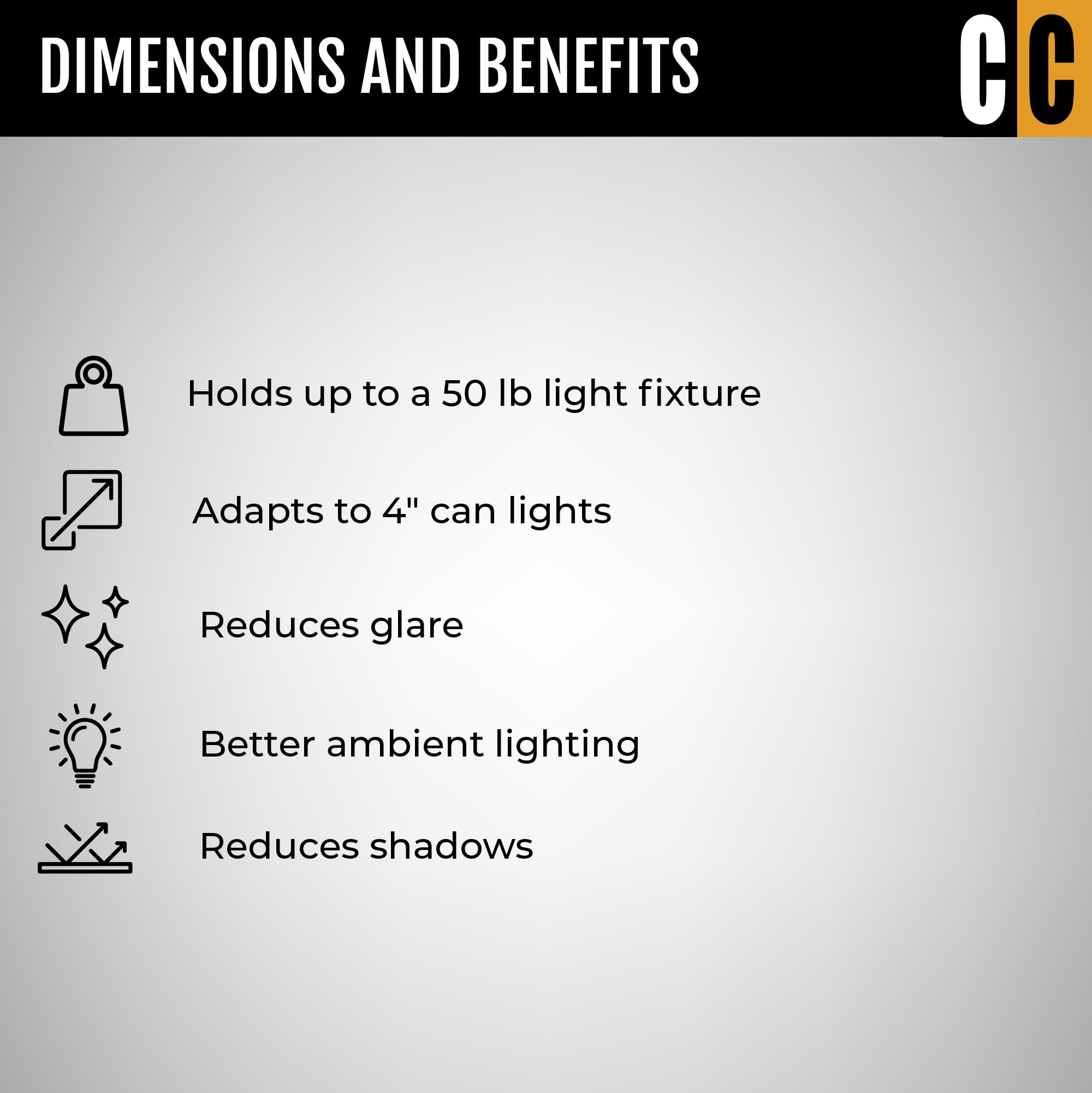 The Can Converter - R4, 4&quot; Recessed Can Light Conversion Kit, Up To 50Lbs Ceiling Light Fixture, Recessed Lighting, Pendant Light, Hanging Light, Chandeliers, Flush Mounts, & Overall Home Improvement
