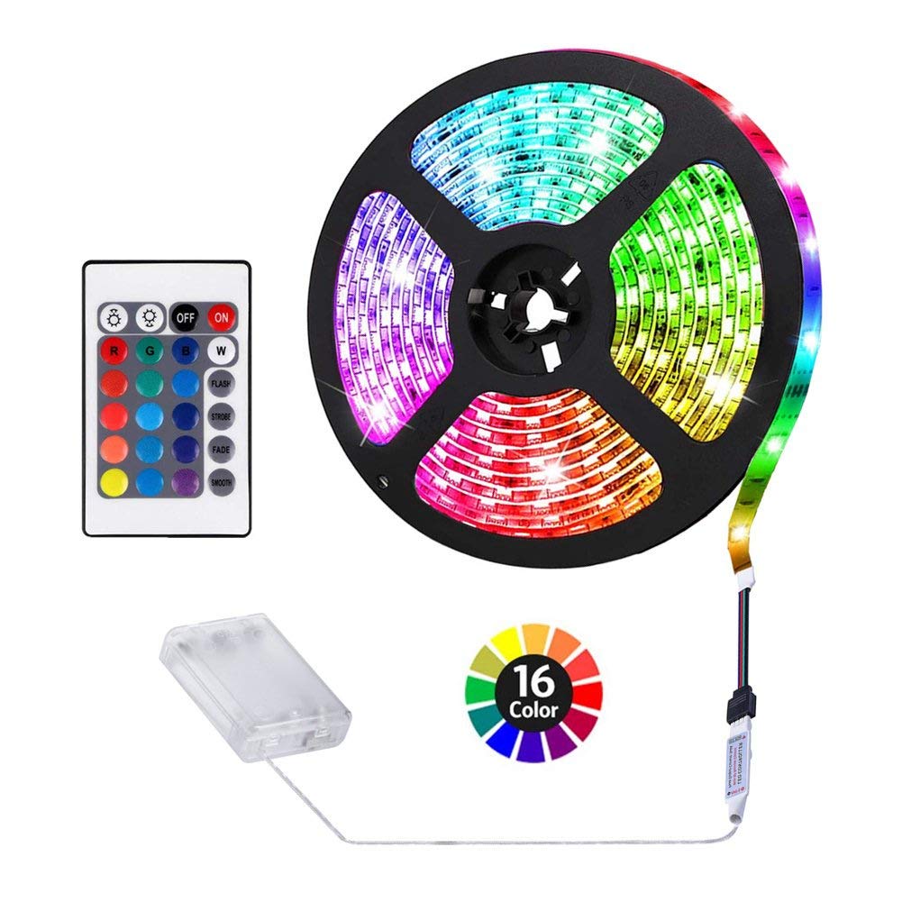 ACONDE LED Strip Lights, Remote Controlled, Multicolor, 6.56ft/2M, Vinyl