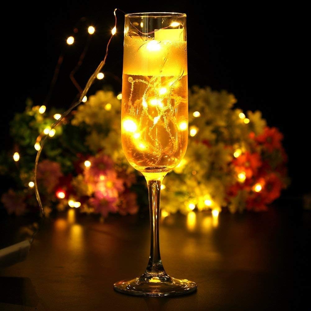 Xinkaite 10Ft Fairy String Lights, 30 Leds, Waterproof, Battery Operated, Warm White For Indoor & Outdoor Decoration