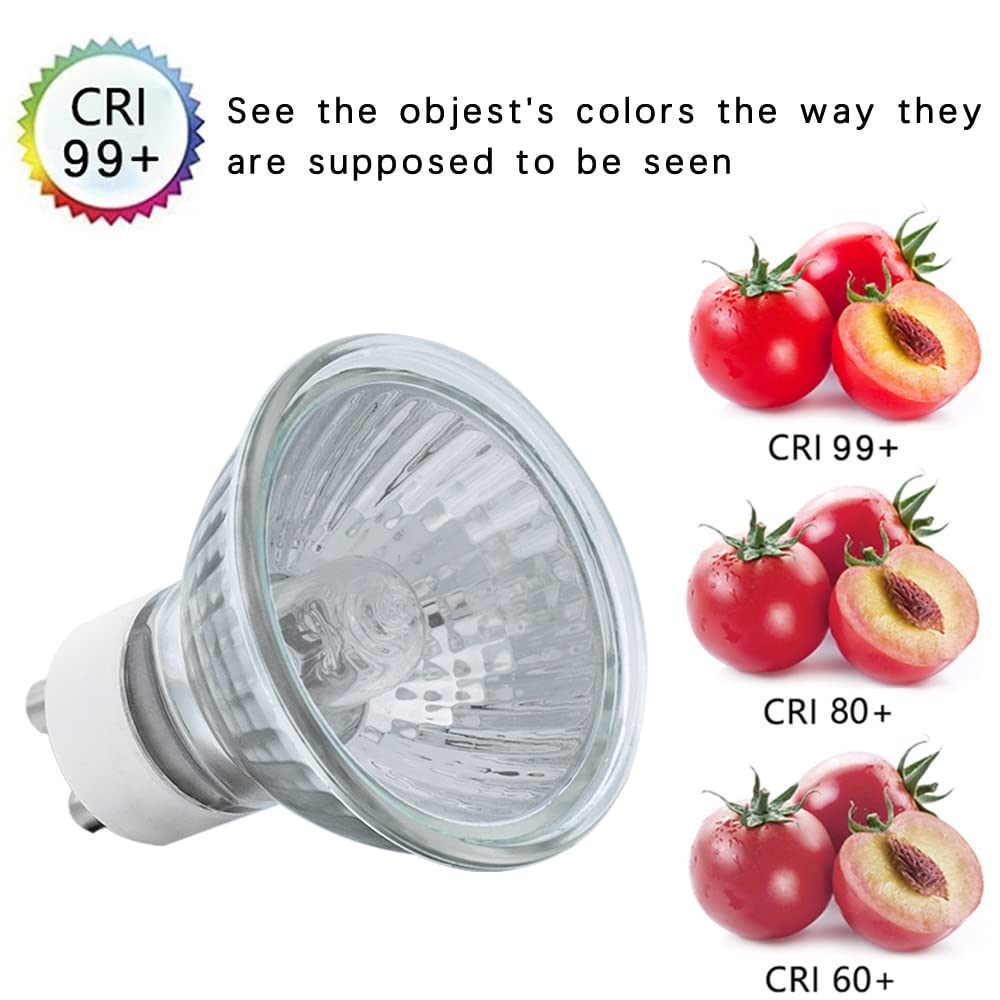 Ybek Gu10 Halogen Bulbs 50W 120V Mr16 For Track,Recessed,Accent Lighting,Ceiling Light,Range Hood, Dimmable Warm White, Pack Of 4