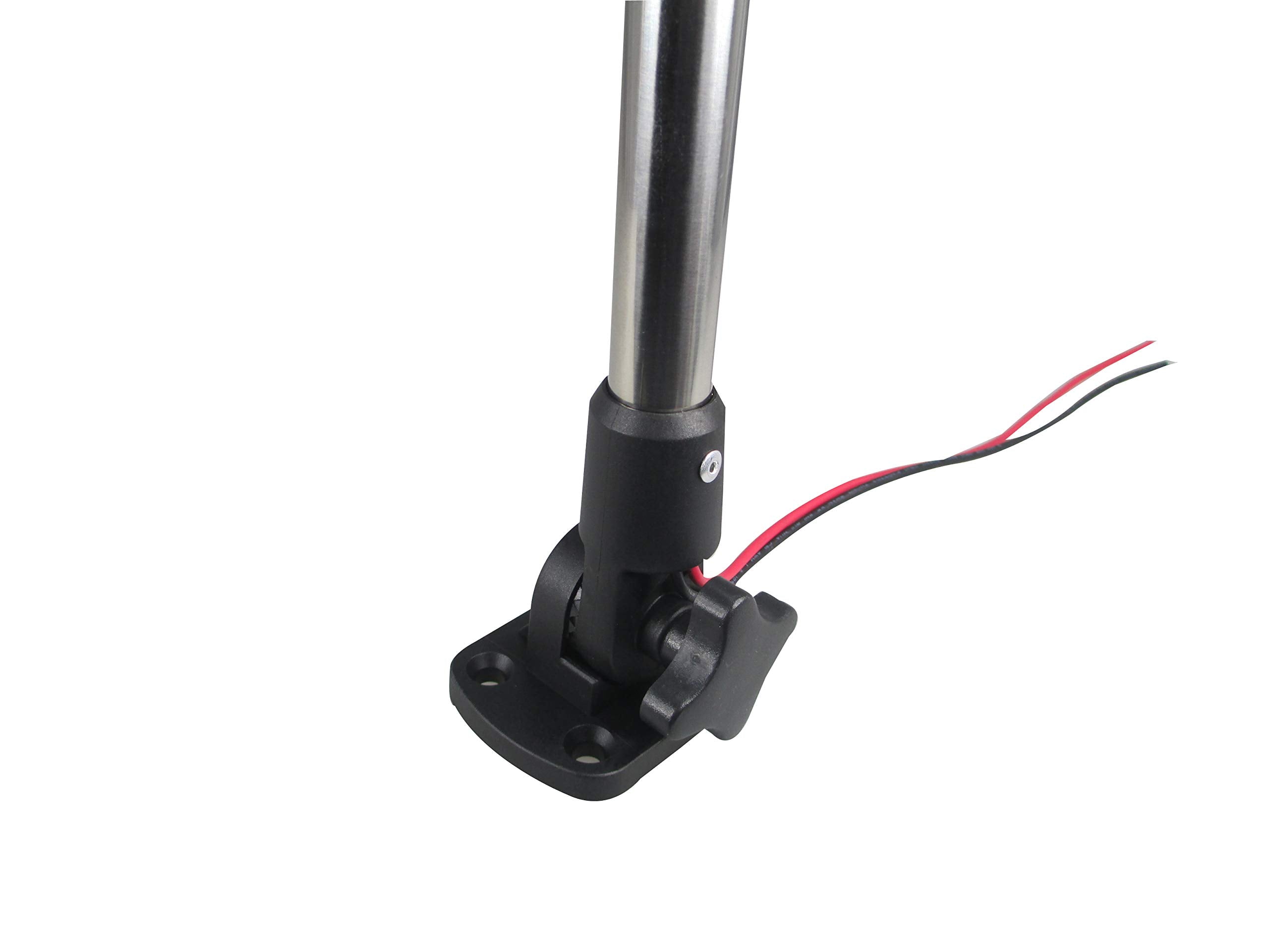 Pactrade Marine 12V Boat Navigation Anchor Light 360° White LED Fold Down Base H=25in Black Housing USCG-Certified