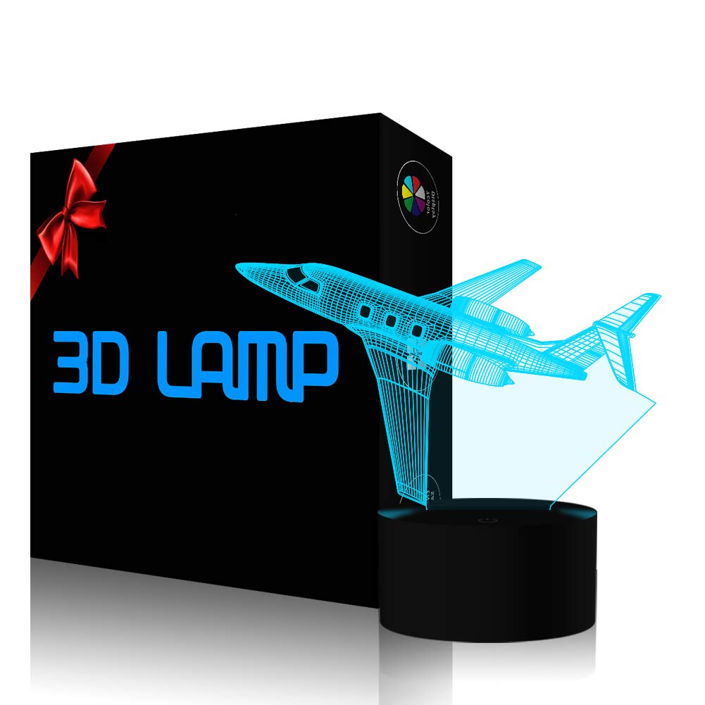 YKLWORLD 3D   Night Light LED Table Lamp, 7 Colors, USB Powered, Model YKLGT554, Ideal Bedroom Decor for Kids