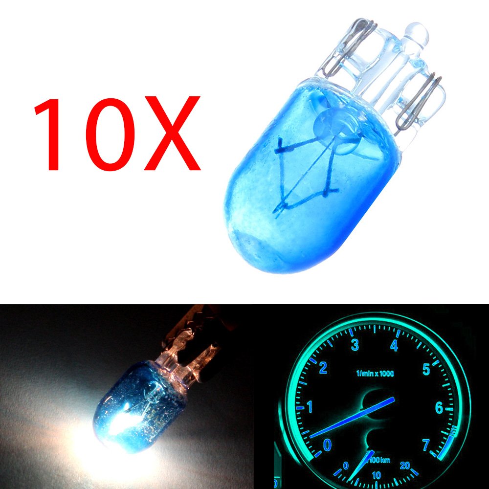 cciyu T10 168 194 W5W Blue Halogen Light Bulbs 12V 5W Replacement Instrument Cluster Gauge Dash Lamp Model 991995-5210-1058147
