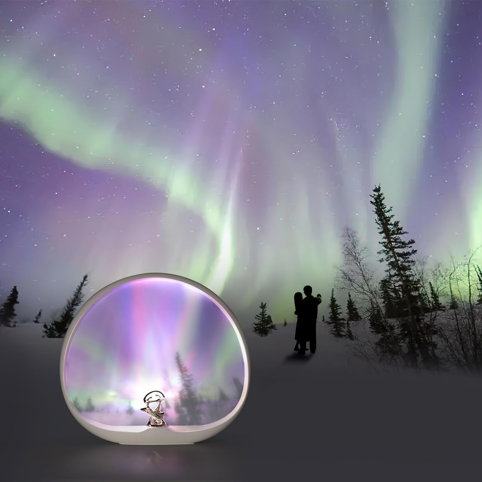 Northern Lights Aurora Table Lamp, Multiple Colors Dynamic Touch Lights, Light Show/Decoration/Painting, Anniversary/Valentine'S