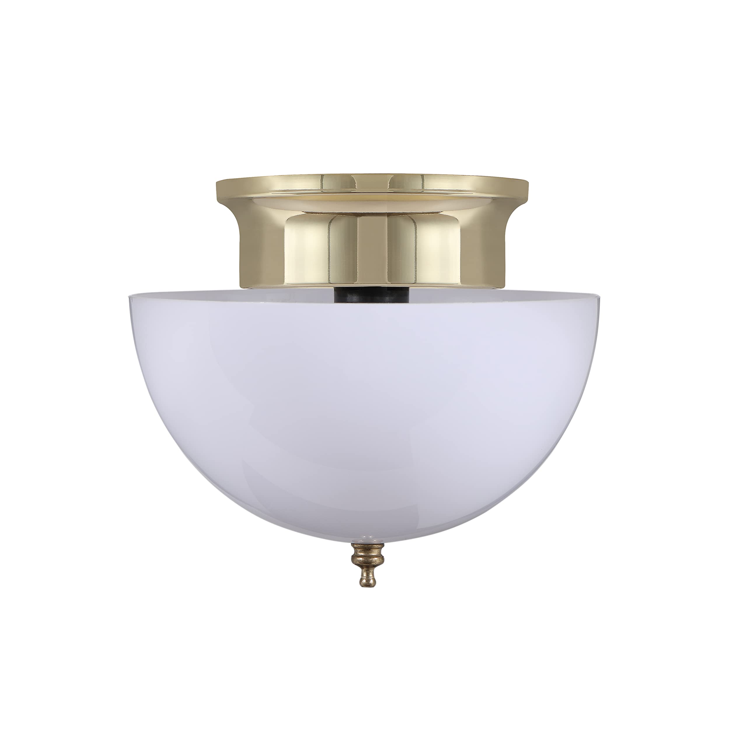 Aspen Creative 28008-15-2, Clip-On Dome Shade For A-Type Bulb Indoor Location Light Fixtures/White Finish, 7 5/8'' Diameter X 4'