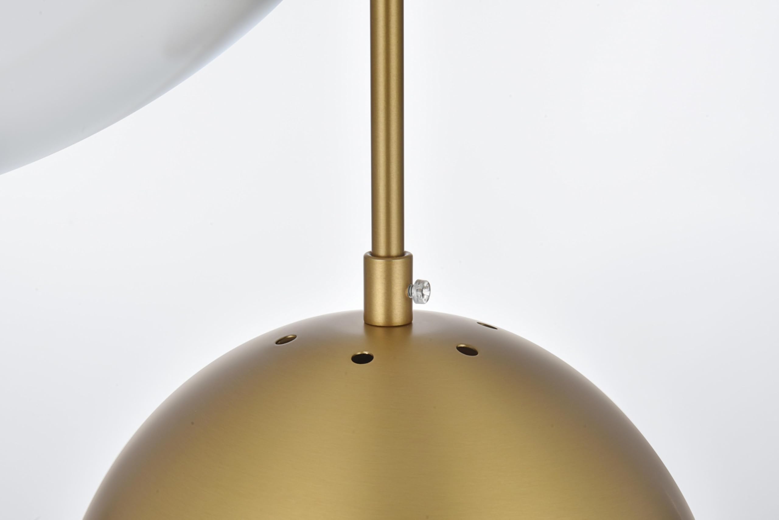 Living District Eclipse 3-Light Metal & Glass Pendant in Brass/Frosted White