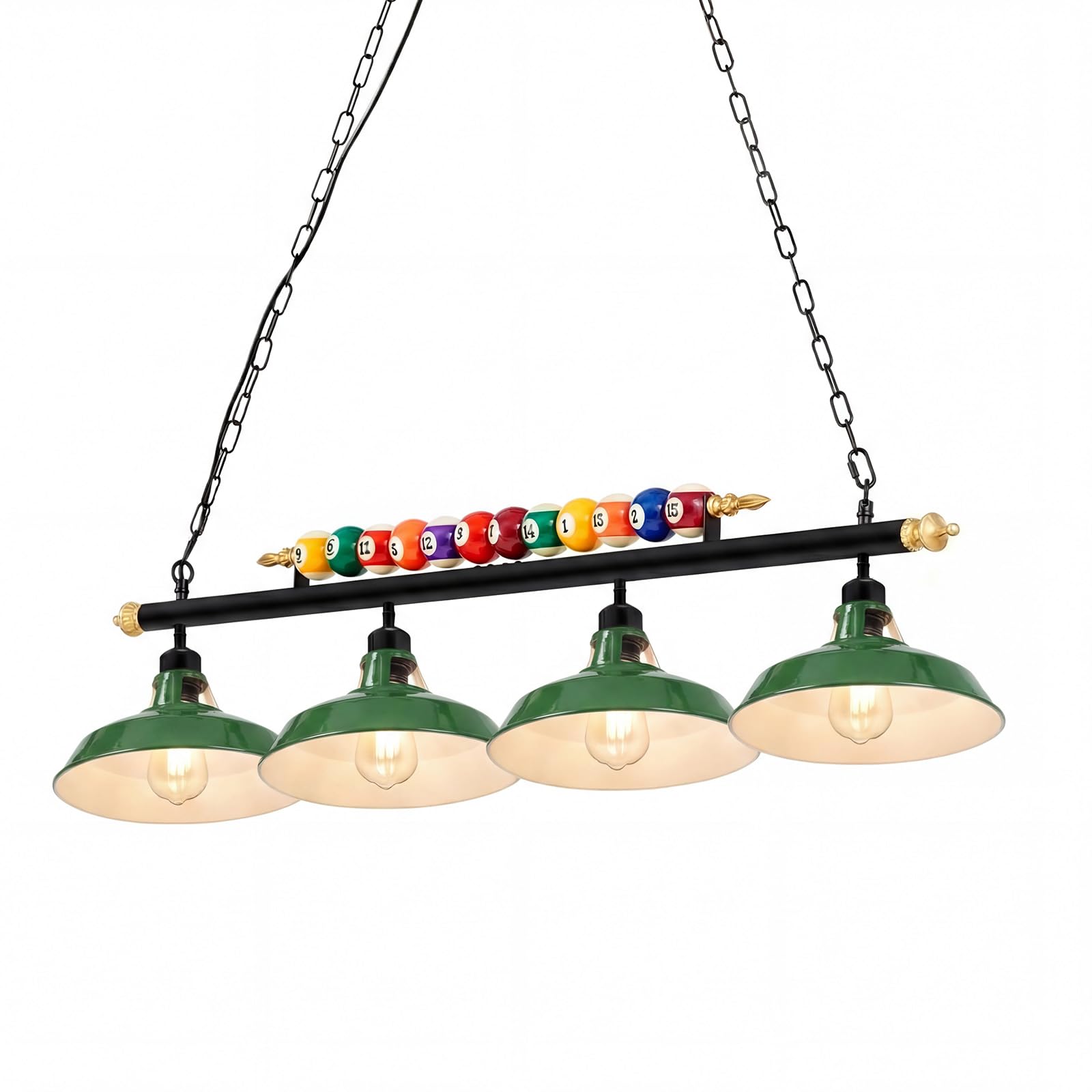 Rossesay Adjustable Pool Table Lights for 7-8 Billiard Light Hanging Pool Table Fixture Lighting Pendant Lamp with Metal Shade