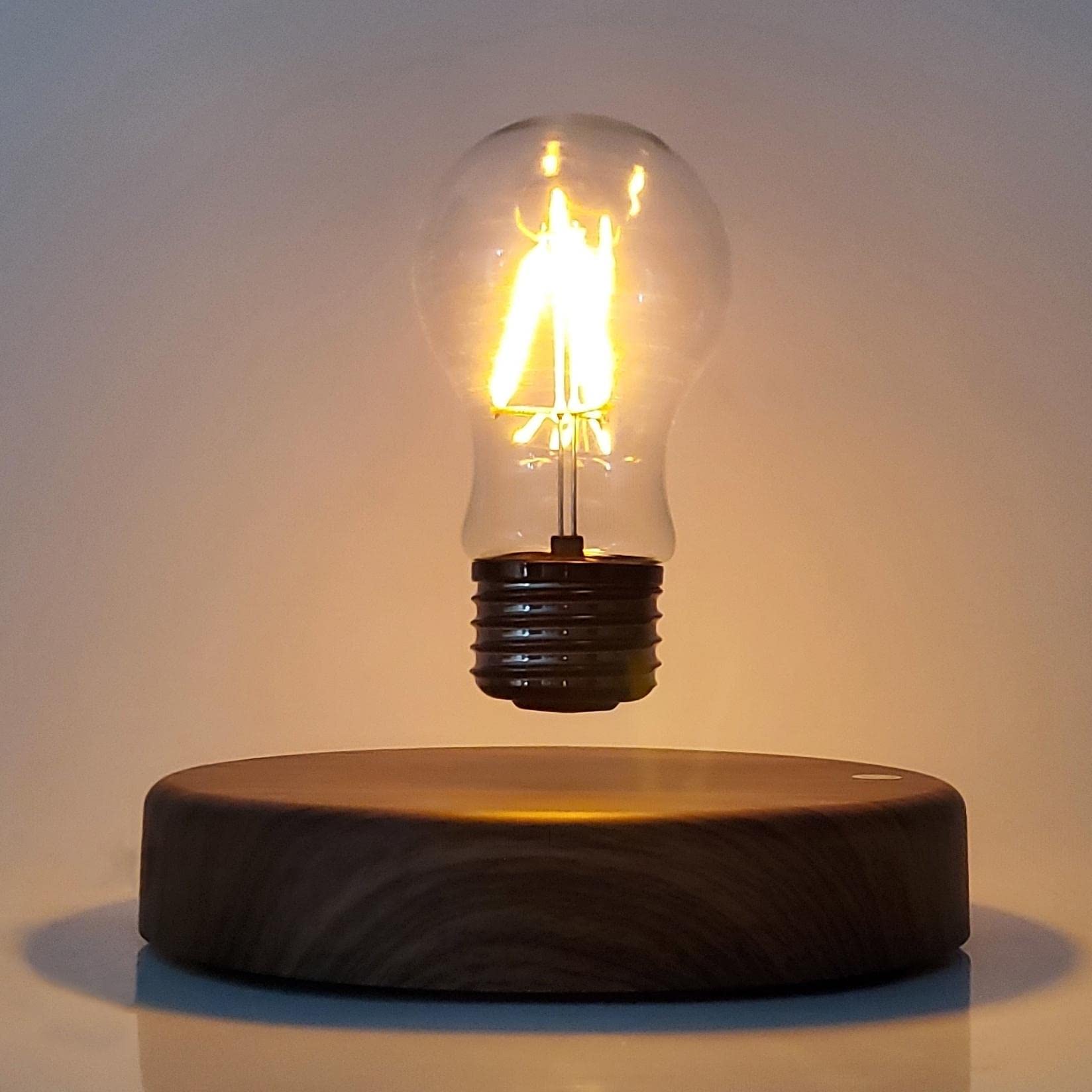 HCNT Levitating Bulb Lamp - Magnetic Floating LED Light, 360° Rotating, Dark Brown, Model SIM10-PD, Ideal for Home & Office Decor