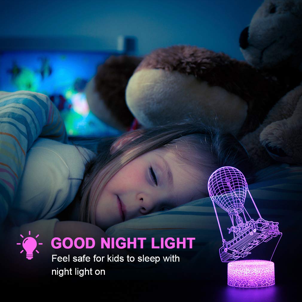 Light Me Up Batttlebus Game Room Night Lights Lamp 3D Vision Effect Led Night Light Desk Table Light Remote Control 16 Colors Bi