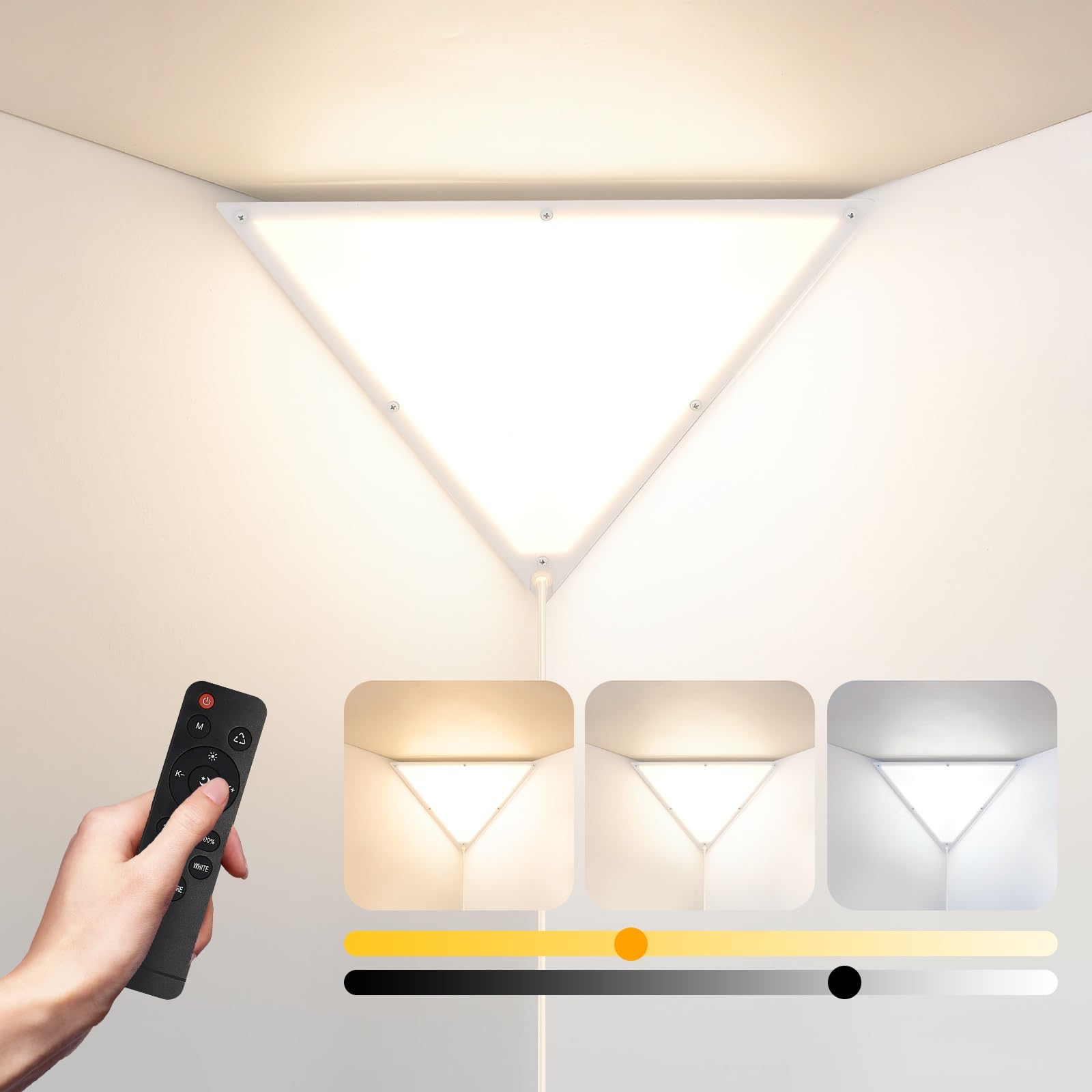 Zlierop Upgraded Corner Light with Remote Control, Dimmable Corner Lights for Living Room, Corner Lamp with 10 FT Cord, Brighter