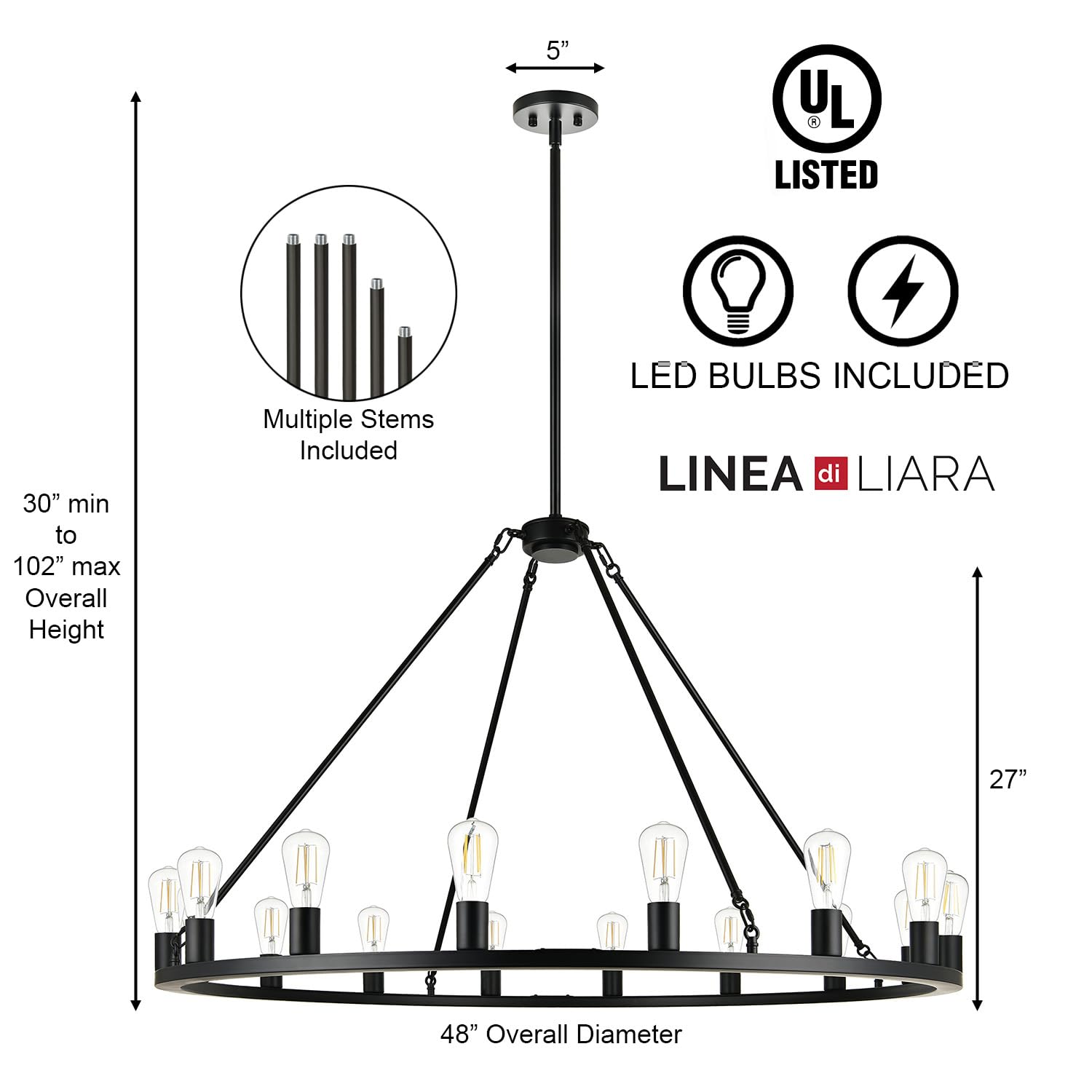 Linea Di Liara Sonoro Black Chandelier Dining Room Light Fixture Extra Large Wagon Wheel Chandelier Rustic Round Industrial Mode