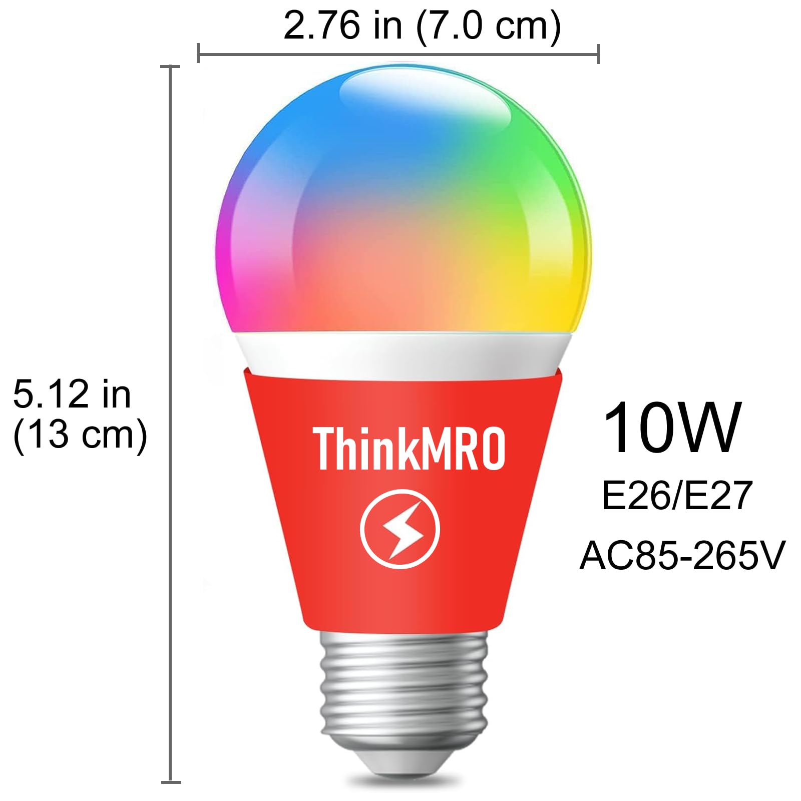 Thinkmro Rgbw Bulbs10W (85W Equivalent),A19 E26/27 Multiple Color Changing Light Bulb With Remote,Led Lamp Replace,Warm White,Di
