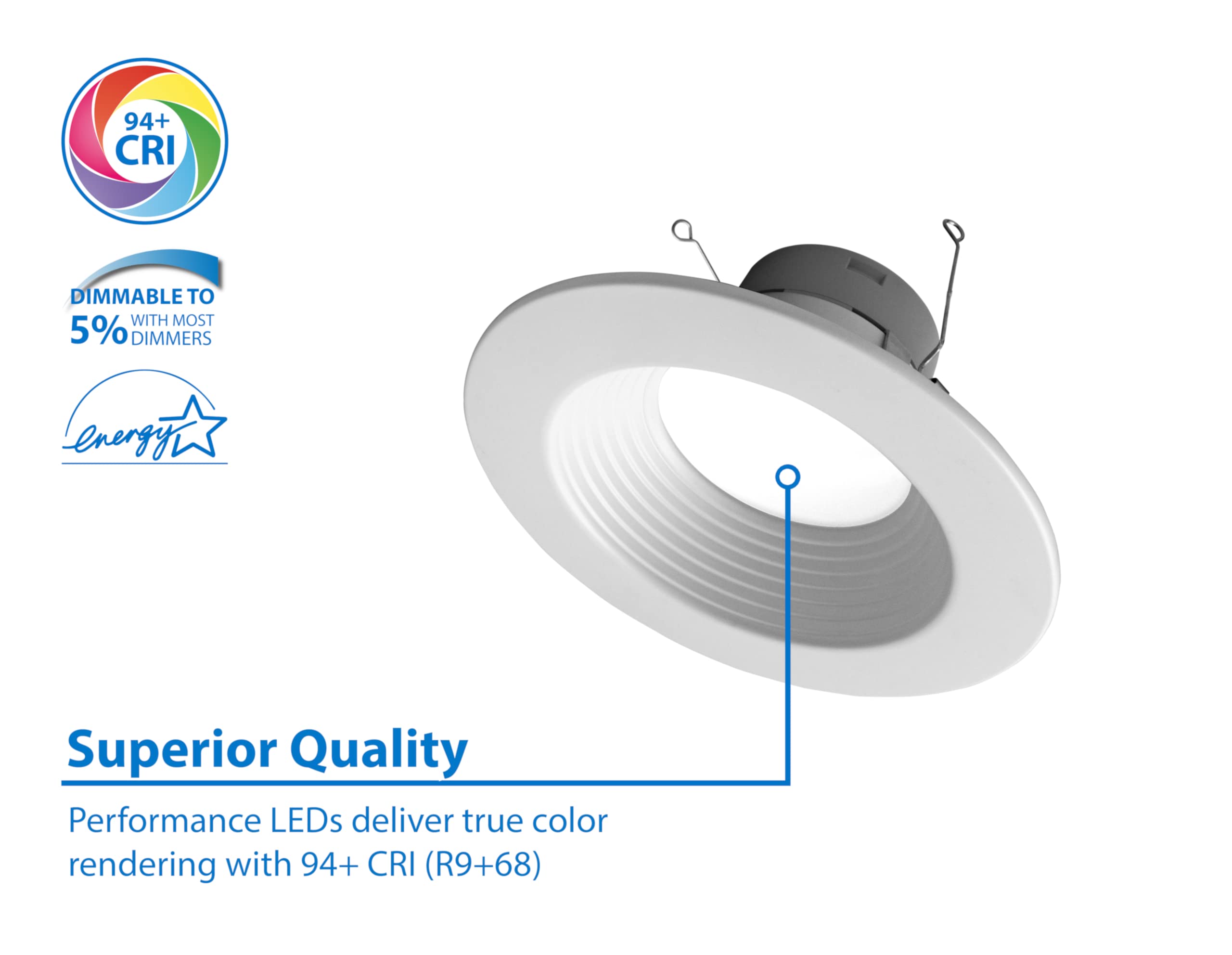 Nicor Lighting Dlr56(V6) 5/6-Inch White 900 Lumen 3000K Recessed Led Downlight With Baffle (12 Pack) (Dlr566091203Kwhbf-12)