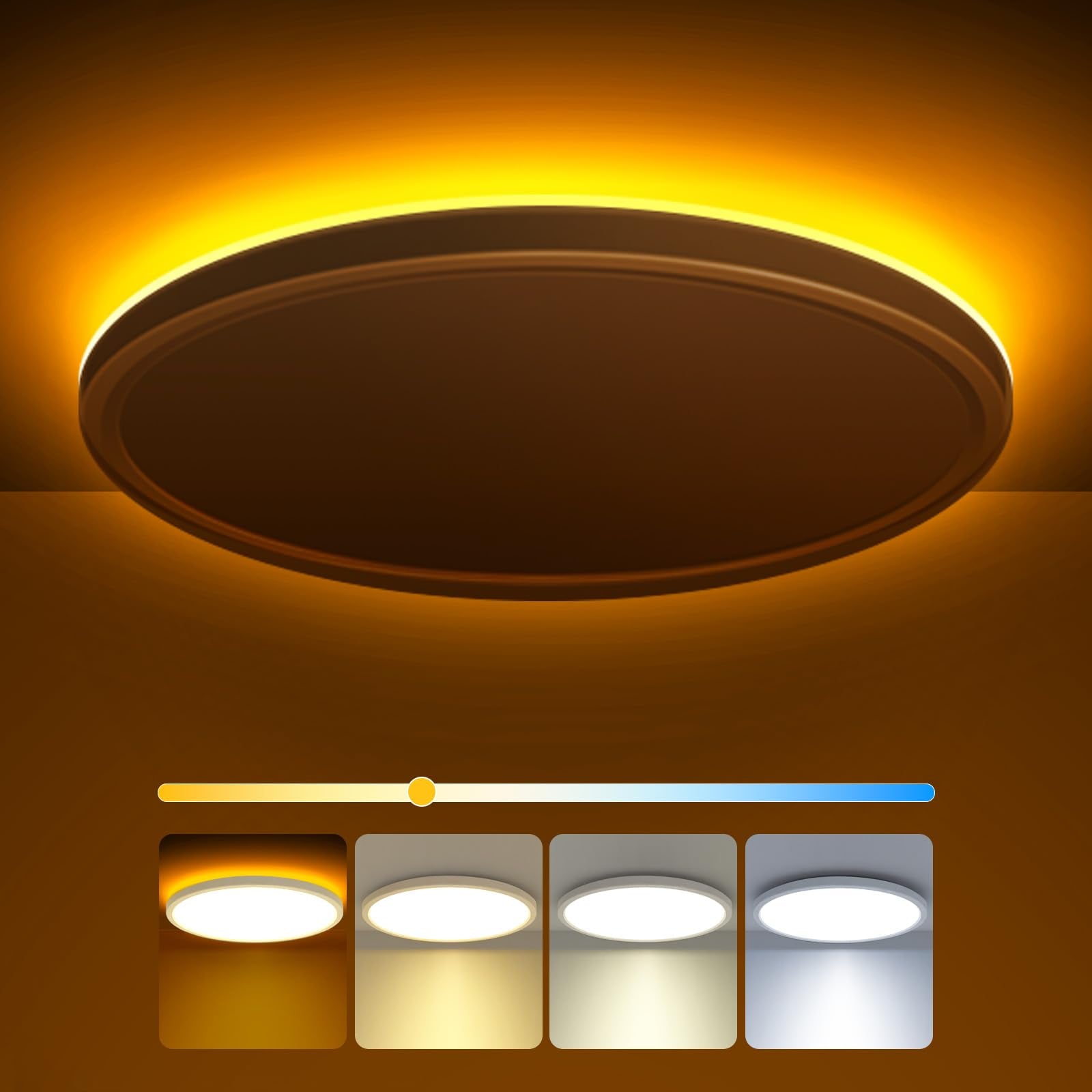 Zemty 9 Inch Led Ceiling Light With Night Light 1800K, 3000K/4000K/6500K Selectable Ceiling Light Fixtures, Low Profile Ceiling