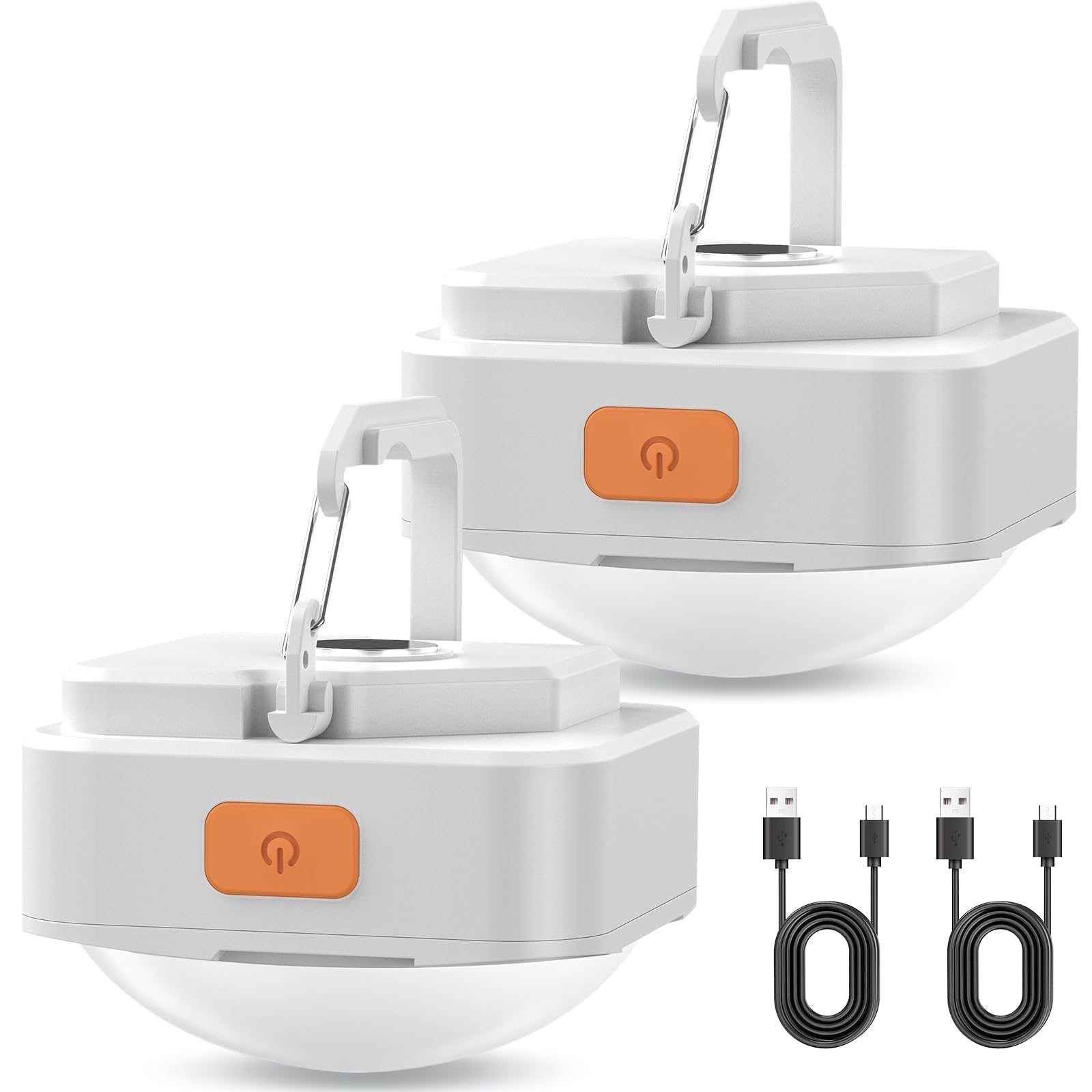 Fly2Sky 2 Pcs White Camping Light Tent Lights Portable Rechargeable Led Camping Light Survival Gear Camping Accessories Camping Equipment For Hiking Backpacking Fishing Hurricane Emergency Outage