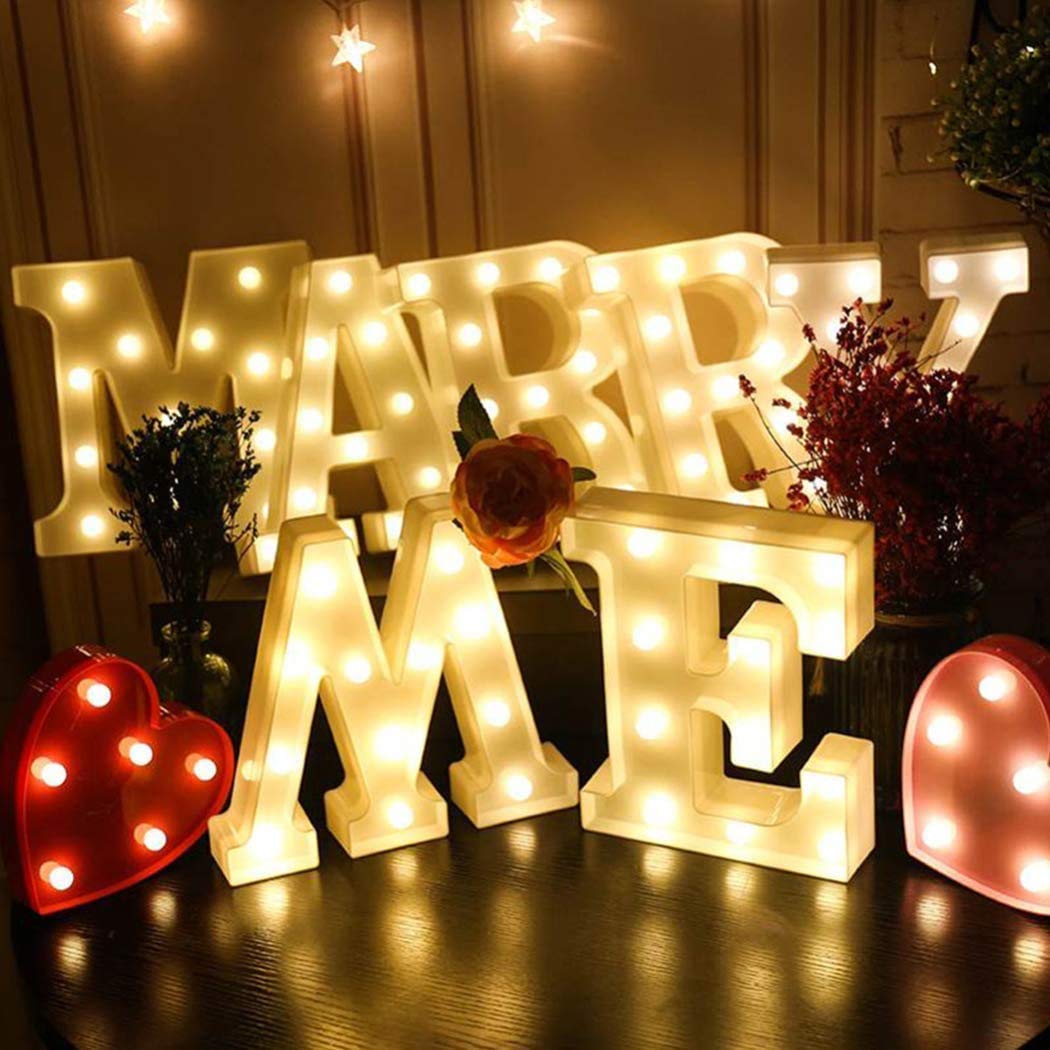 MIRADH LED Marquee Light Up Alphabet Letter E Lights for Wedding Birthday Party Christmas Home Bar Decoration; Diwali (Warm Whit