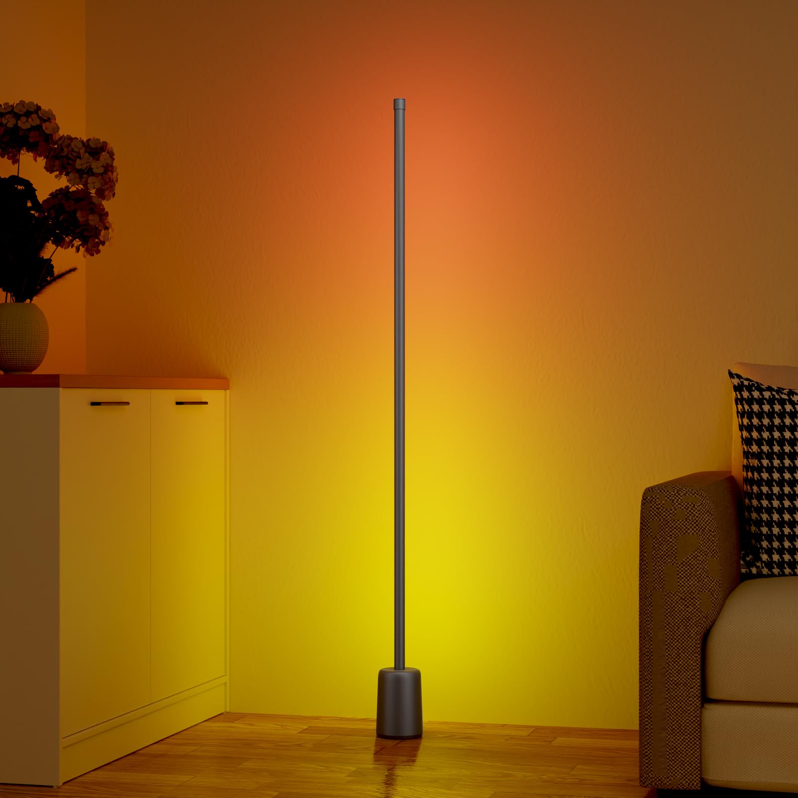 Ailofy Corner Floor Lamp, 1500Lm Rgbw Corner Lamp Work With Alexa & Google Assistant, 16 Million Diy Colors, Sync With Music, Ap