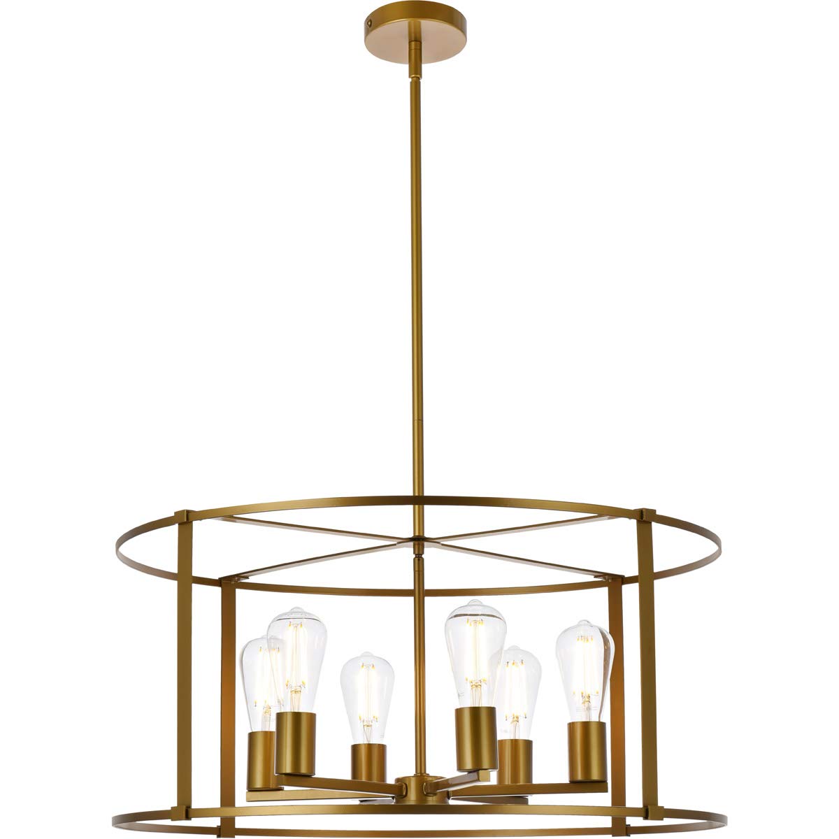 Living District Indoor Modern Home Decorative Bright Ceiling Agnys 6 Lights Pendant in Brass