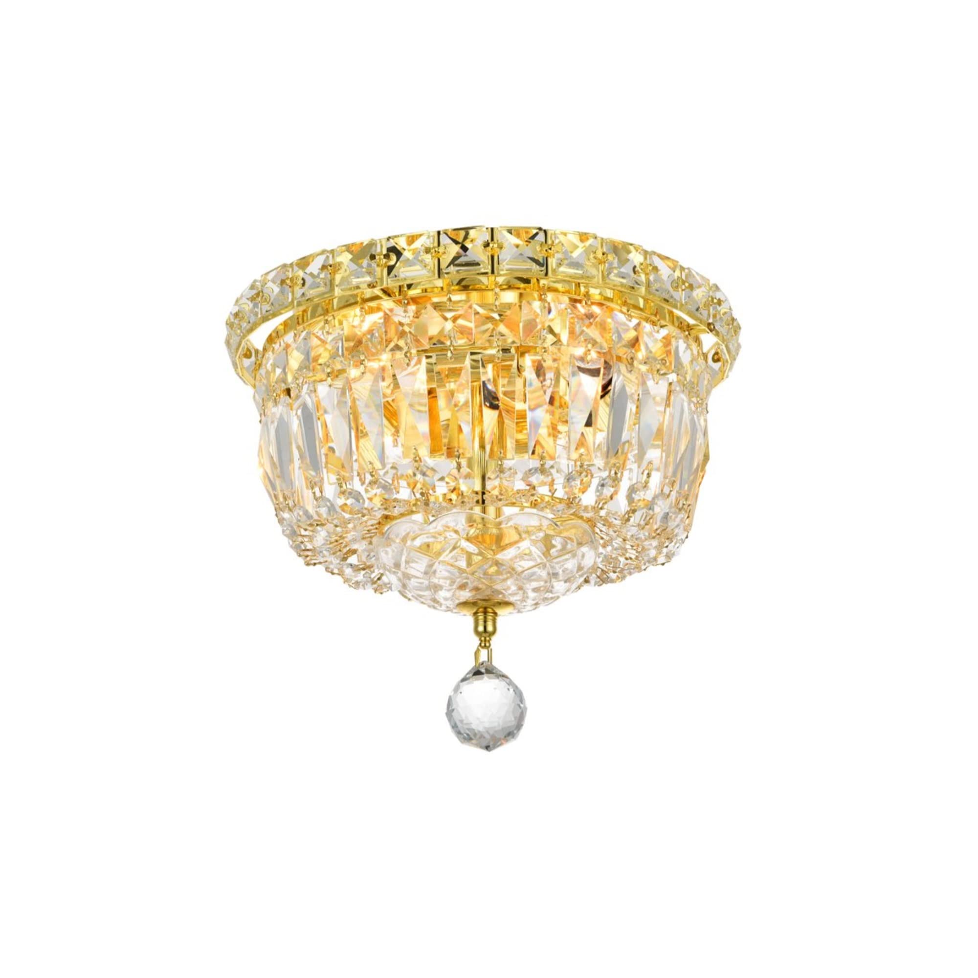 Living District 4-Light Metal Flush Mount, Gold, Model LD2528F10G