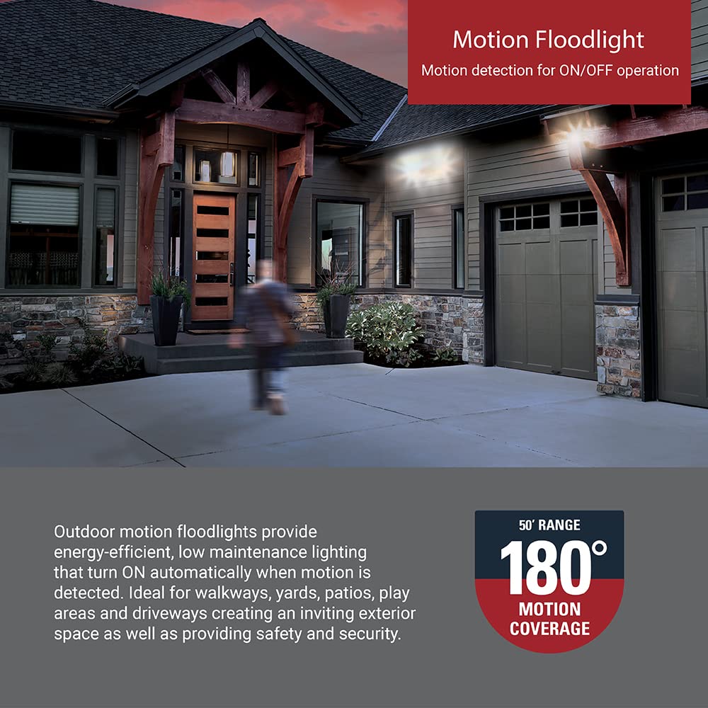 Halo Outdoor Led Flood & Security Light - Motion Activated Dusk To Dawn 2372 Lumens Bronze (Esf2A4Mb)