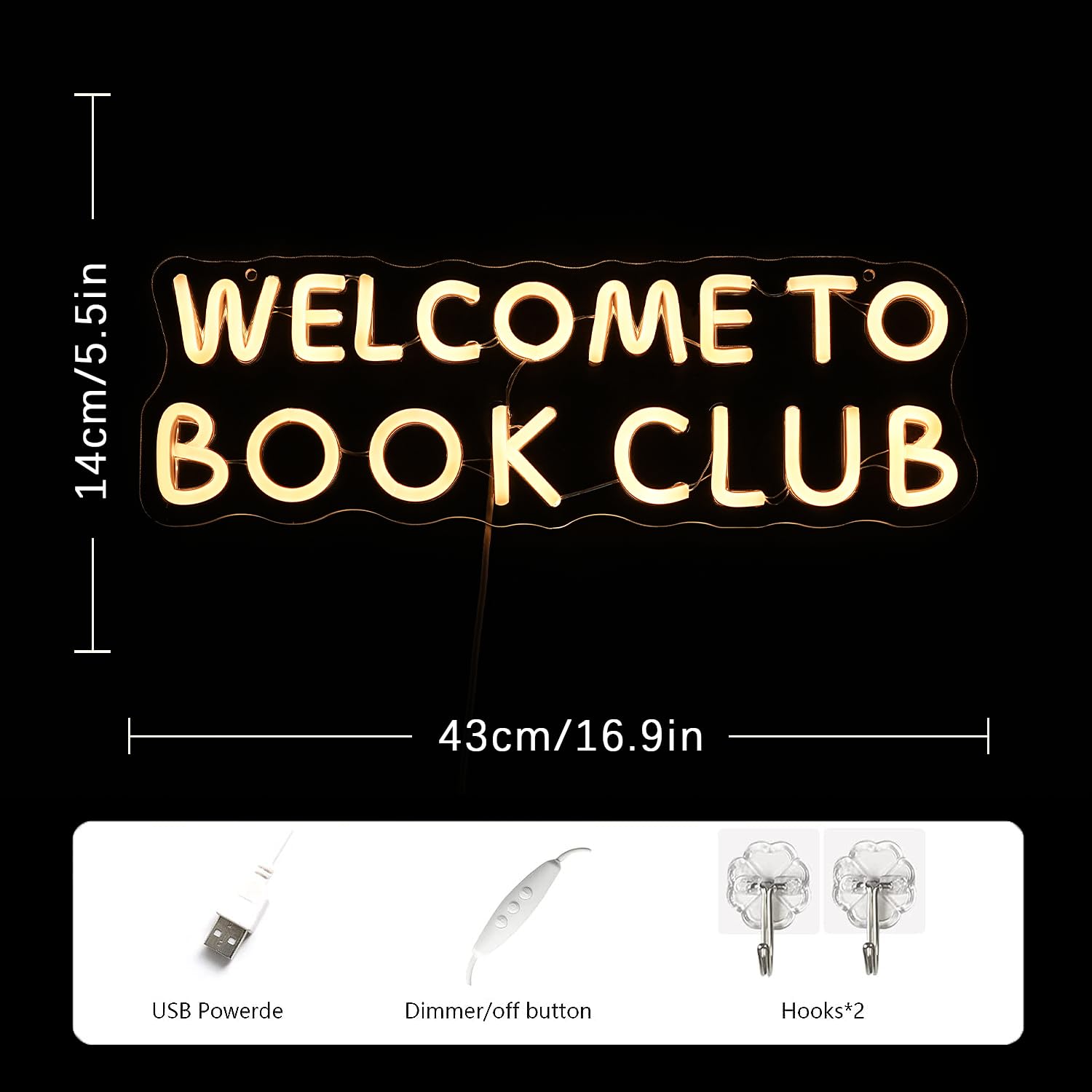 Lmsignly Welcome To Book Club Neon Sign For Wall Decor Led Letter Neon Light Book Club Neon Sign For Library Bedroom Classroom Bookstore Decor Room Led Sign Reading Lover Gift