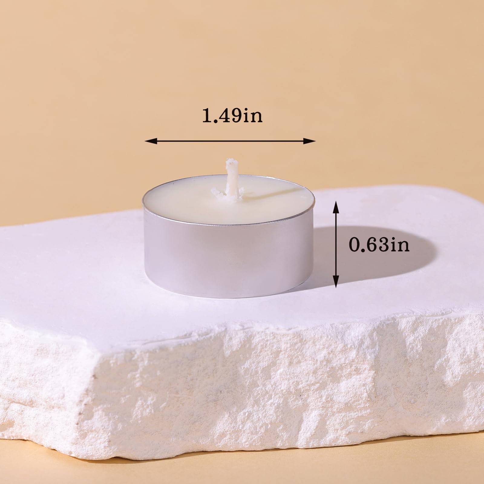 Devi 6H Soy Tea Lights Candles 25 Pack, Unscented White Tealight Candles Bulk-6 Hours Long Burning, Small Soytea Light Candles-B