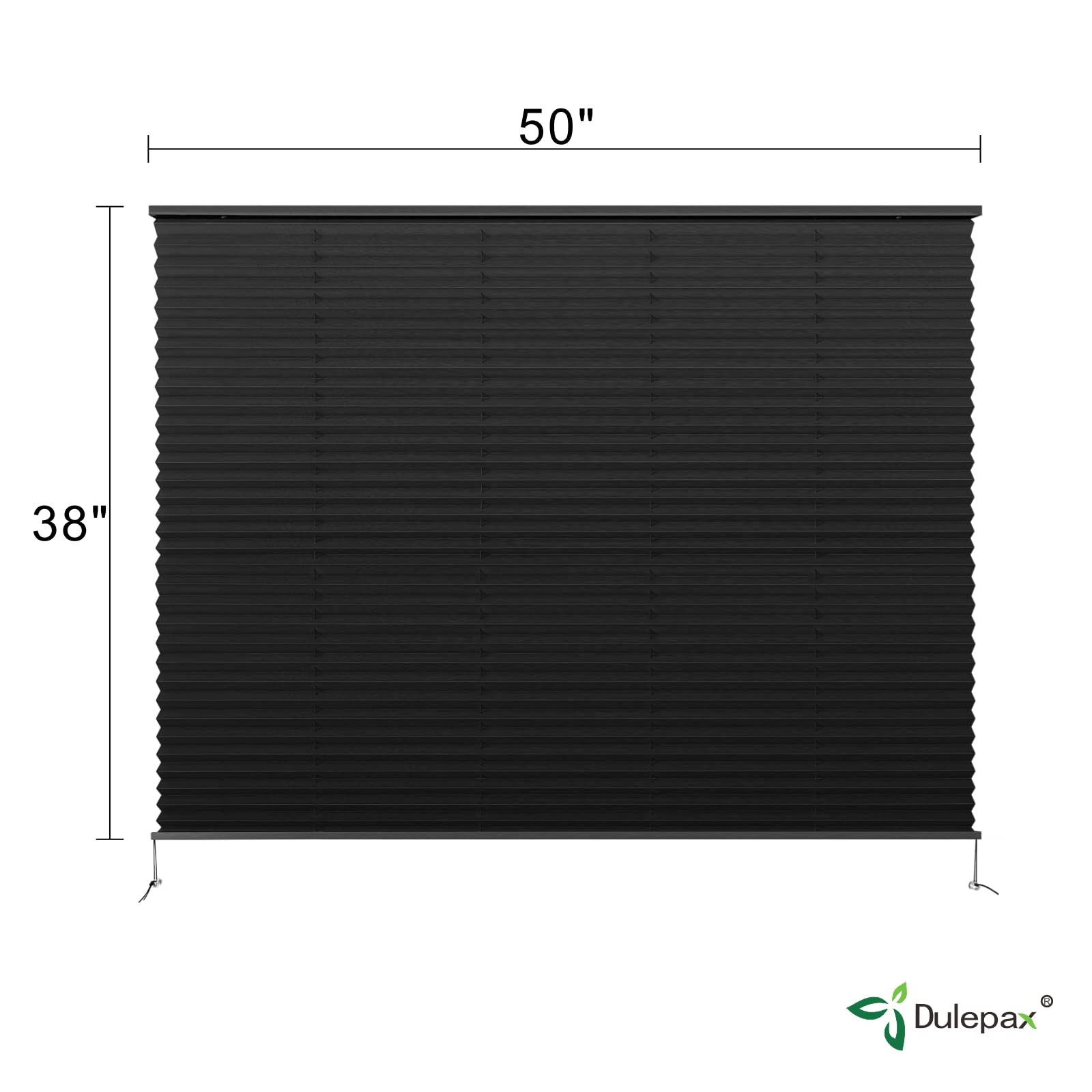 Dulepax Rv Blinds - Pleated Shades, 50'' W X 38'' L Black Rv Window Shades For Camper, Travel Trailers, Motorhome'S Window