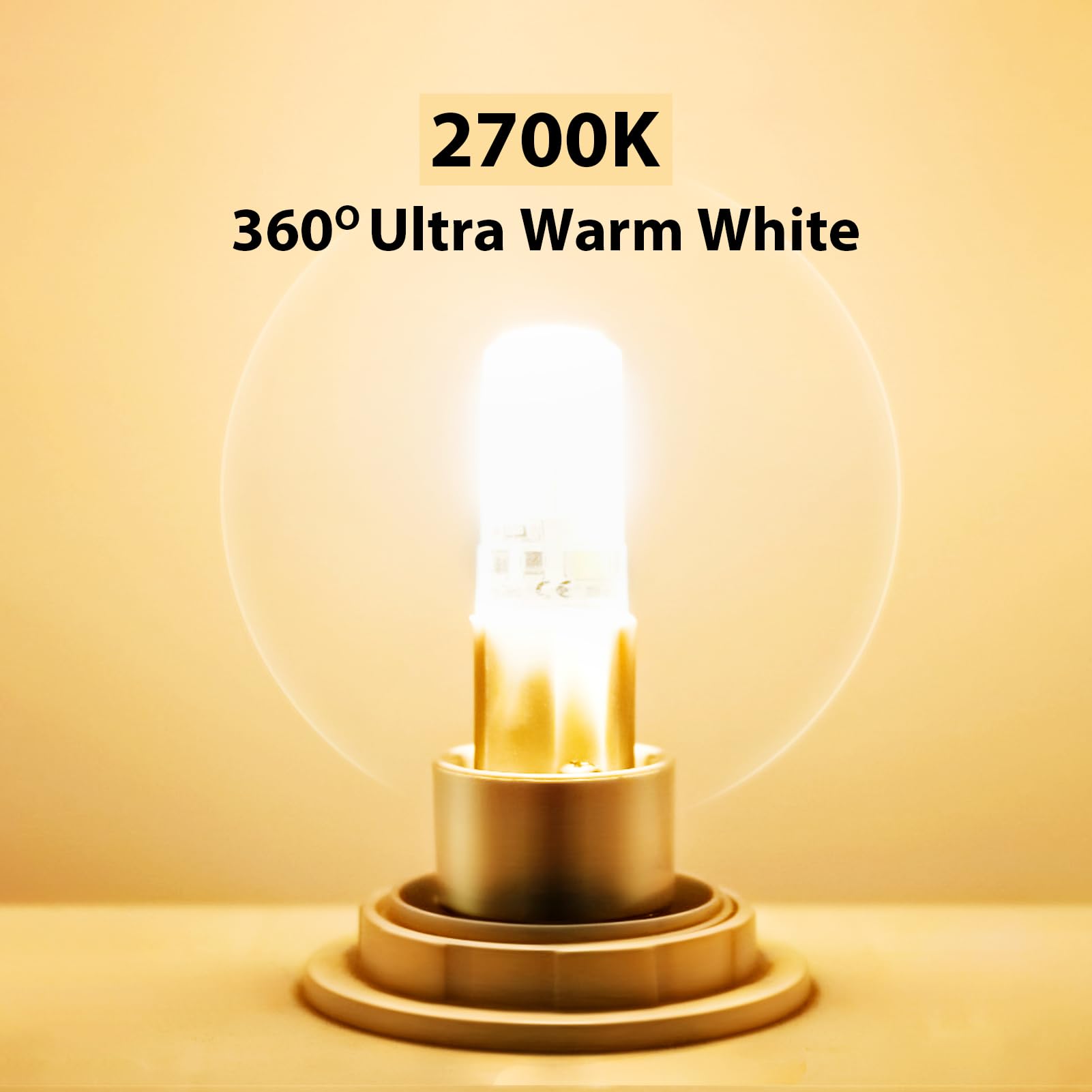 YGS-Tech G9 LED Bulb Dimmable 4W 2700K Ultra Warm White 6-Pack, CRI80, Plastic