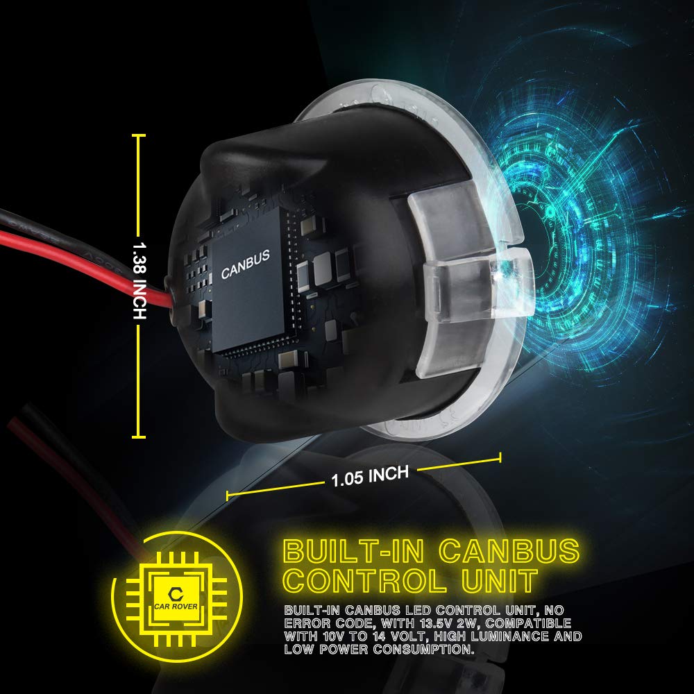 Car Rover Full Led Side Mirror Puddle Light Assembly With 6000K Xenon White Replacement For Ford F-150 Expedition Explorer Edge Flex Fusion Taurus X (Pack Of 2)