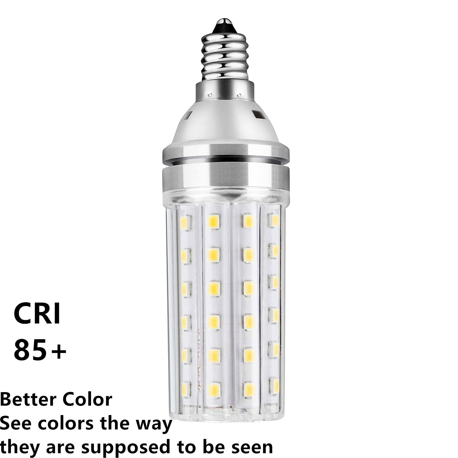 Hullovota E12 LED Bulbs 15W (150W Equivalent) Daylight White 6000K, 1500Lm, Non-Dimmable, 4-Pack Candelabra Light