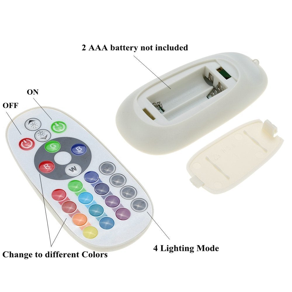 Minbow RGB LED Lights Controller - 18A, 24Key Remote, Compatible with 3528/5050 Strips, DC 12V-24V