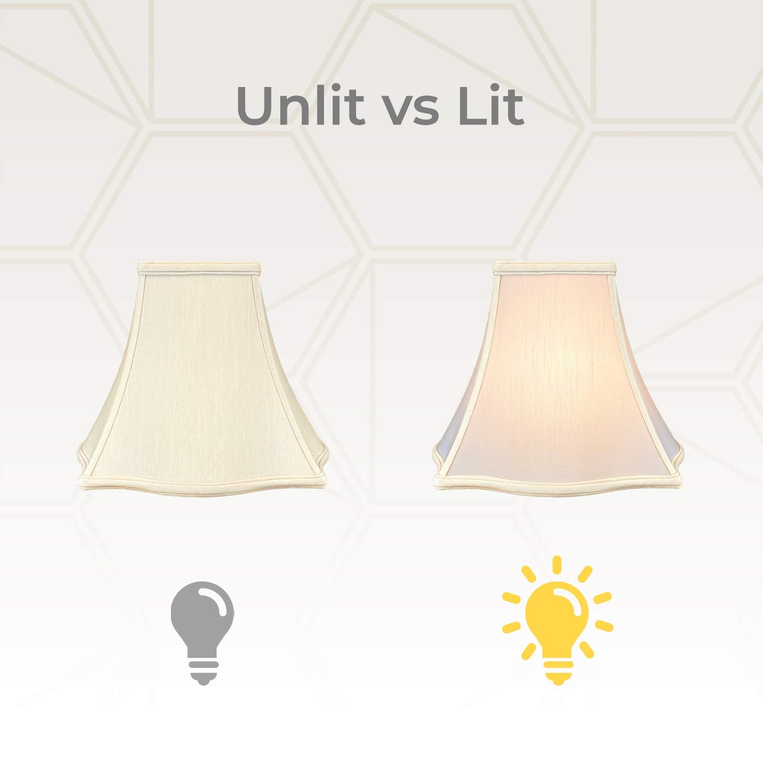 Royal Designs, Inc. Flare Bottom Outside Square Bell Lamp Shade, 4 X 10 X 8.5, Beige (Bs-702-10Bg)