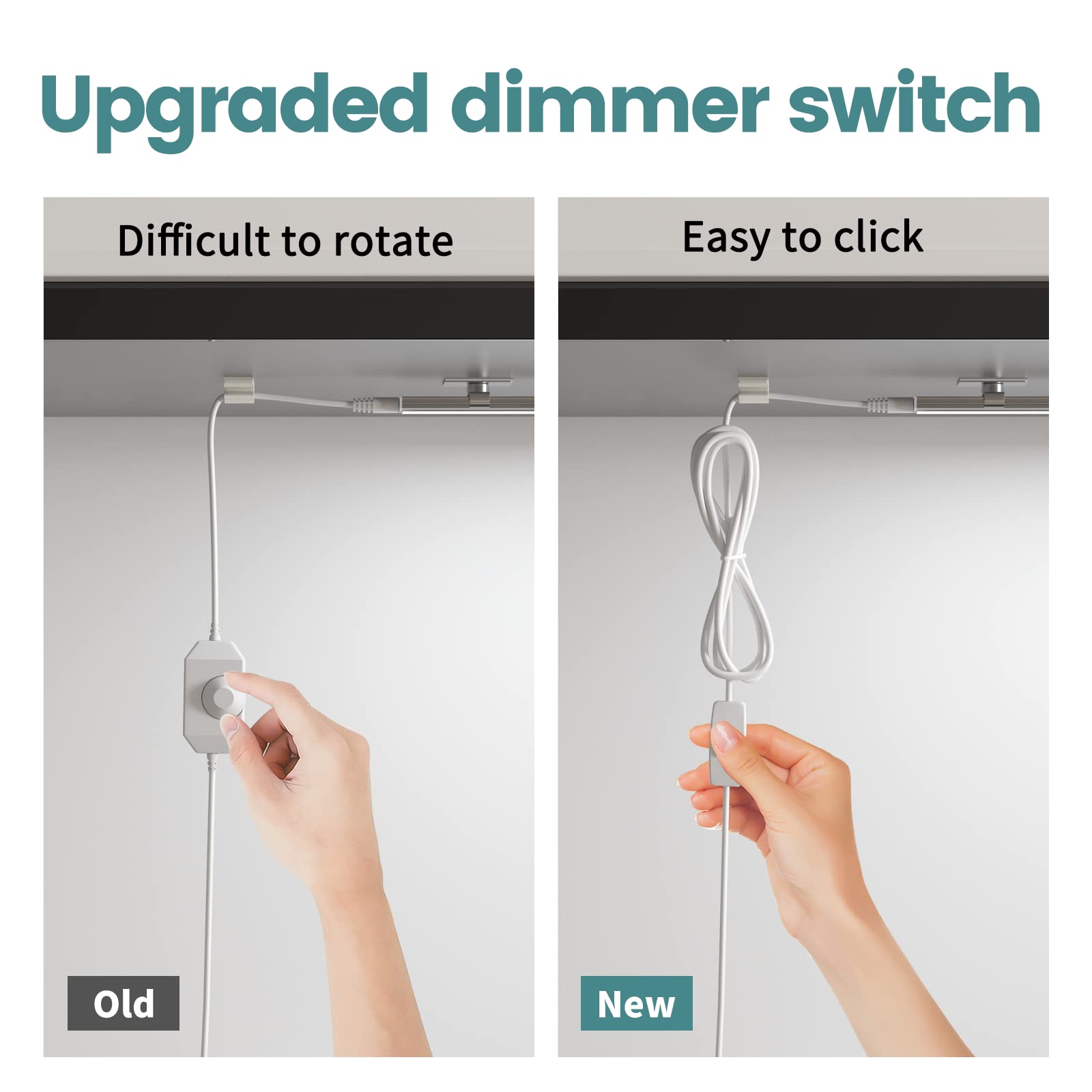ASOKO Under Cabinet LED Light, Dimmable 5000K Cold White, 12" Linkable, 4 Pack, Plastic