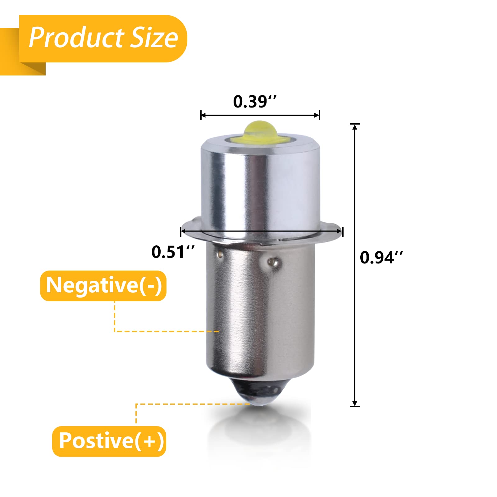 Swess Light Led Conversion Kit For Maglite Led Conversion Kit, 3W Dc 4-24V Led Flashlight Bulbs For Maglite 3-16 Cell C/D Flashlights Torch (2 Pack)