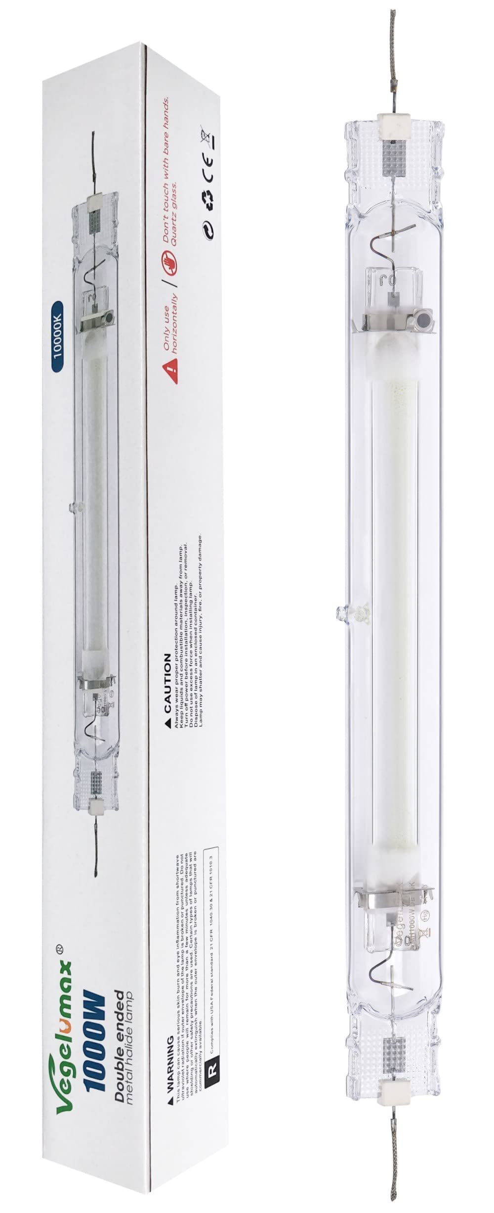 Vegelumax MH 1000Watt Double Ended Metal Halide Grow Light Bulb,PPF 1400mol/s,CCT 10000K,CRI 90+ Full Spectrum,for Vegetative St