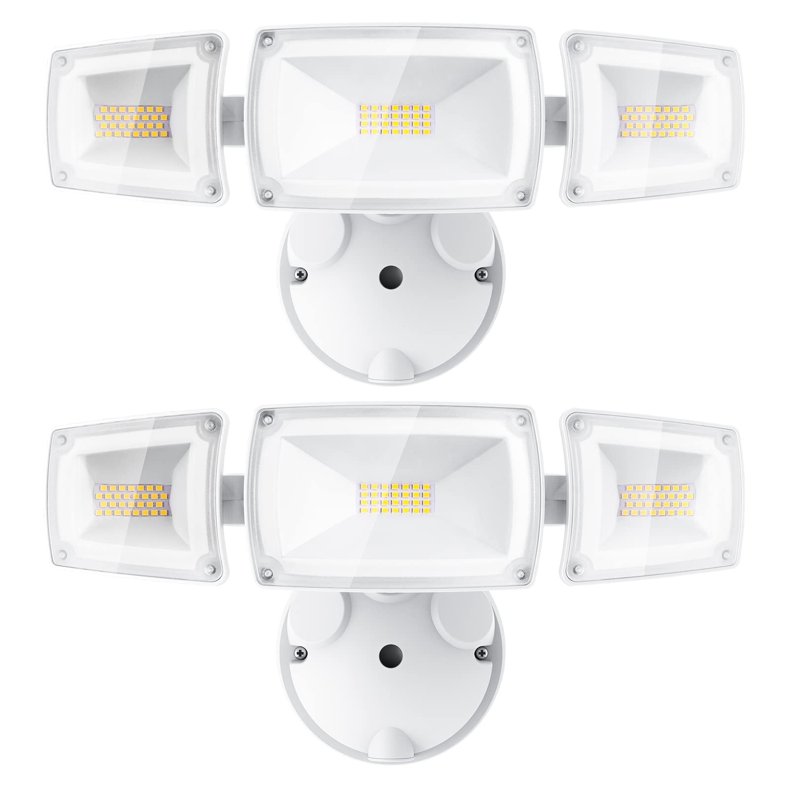 USTELLAR 55W LED Flood Light Outdoor, 5500LM, 5000K, IP65 Waterproof, 2 Pack, White, Model UT88115