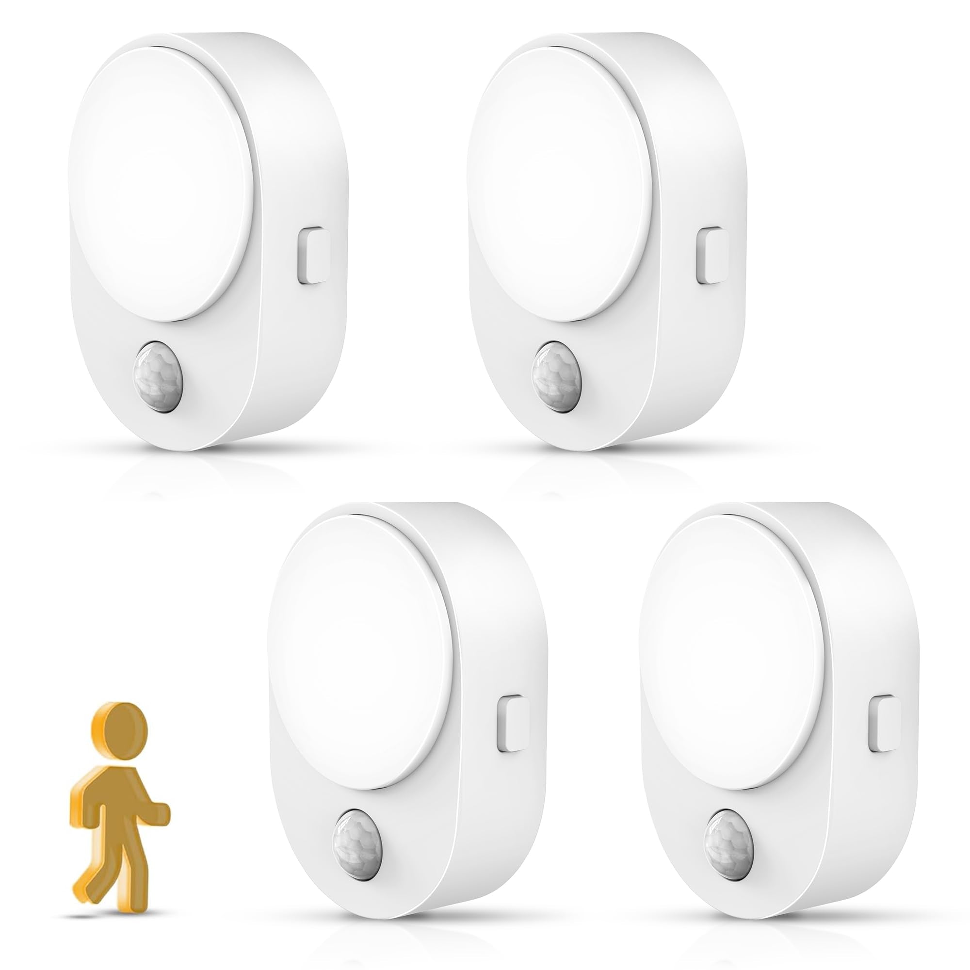 L LOHAS LED Plug in Night Light with Motion Sensor and Dusk to Dawn Sensor,[4-Pack] Night Lights Plug into Wall,5000K Daylight W