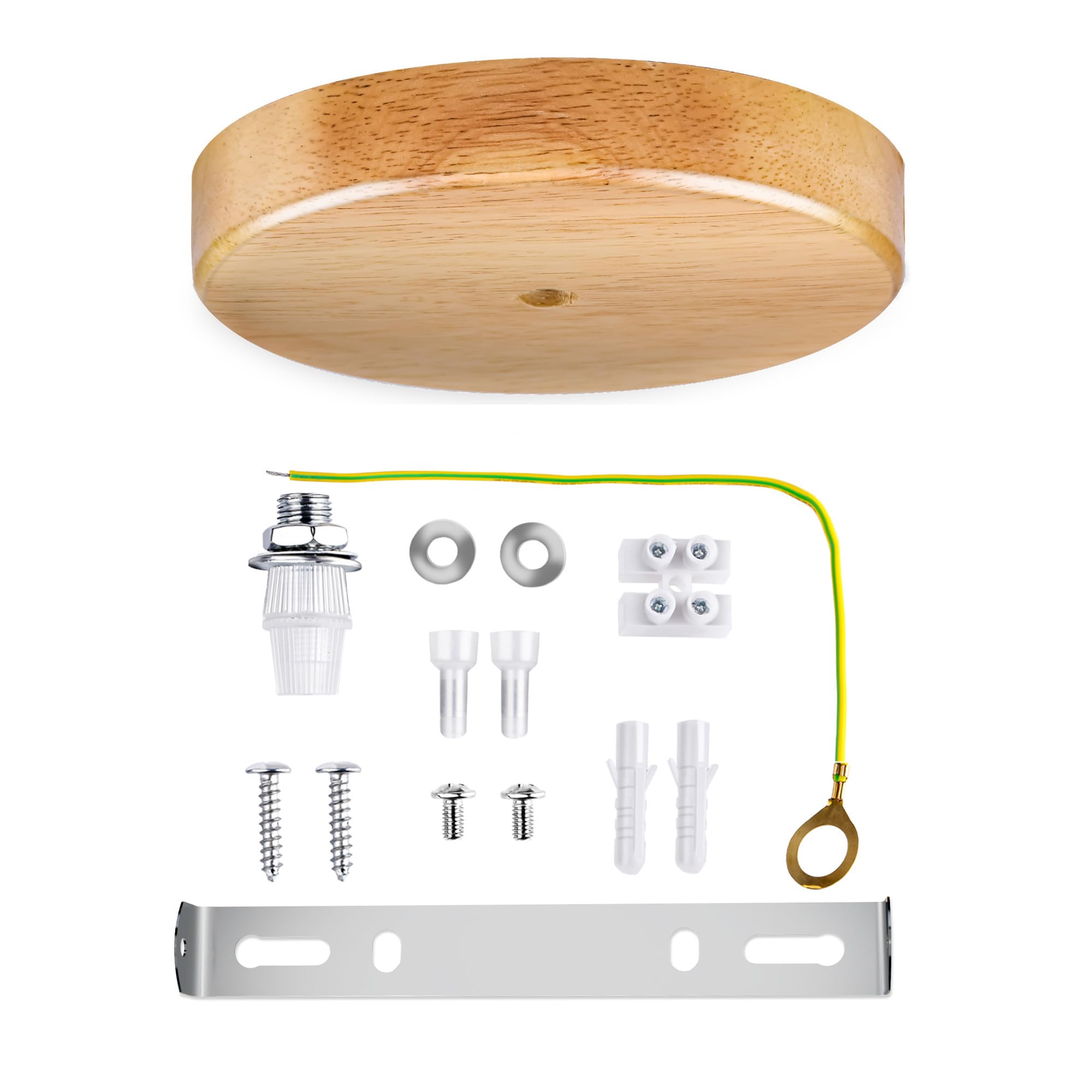 Arturesthome 5.9'' Wood Ceiling Canopy Kit with Hardware,Handmade Natural Wooden Ceiling Plate for Pendant Light or Hanging Ligh