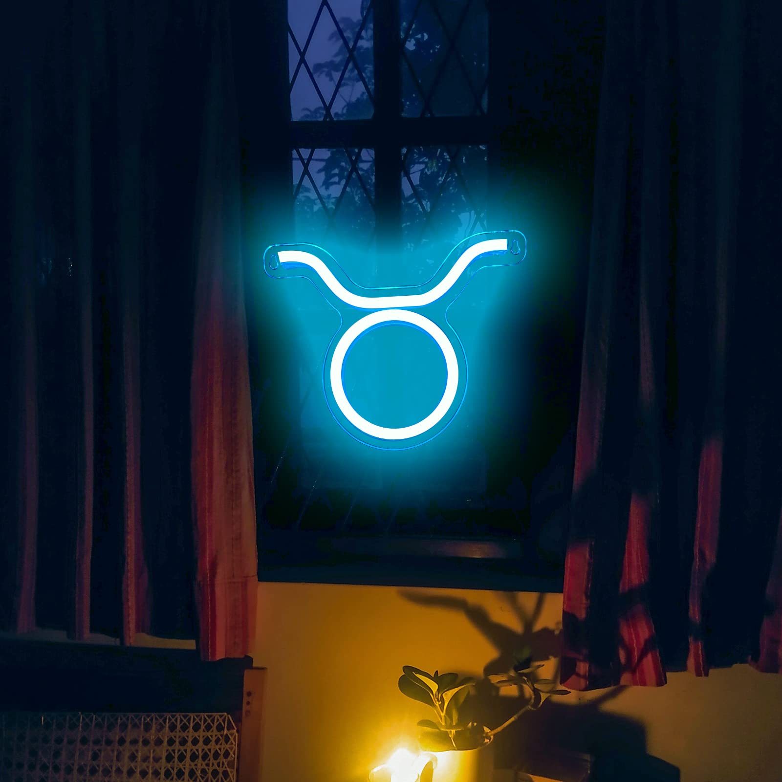 BerniceKelly Taurus LED Neon Sign, 11Lin x 1Win, Acrylic Wall Decor, Astrology Zodiac Lights for Kids Room and Birthday Parties