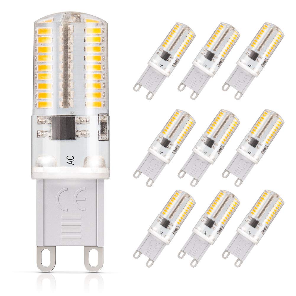 DiCUNO G9 Dimmable LED Bulb, 3W (30W Equivalent), Warm White 3000K, 10-Pack