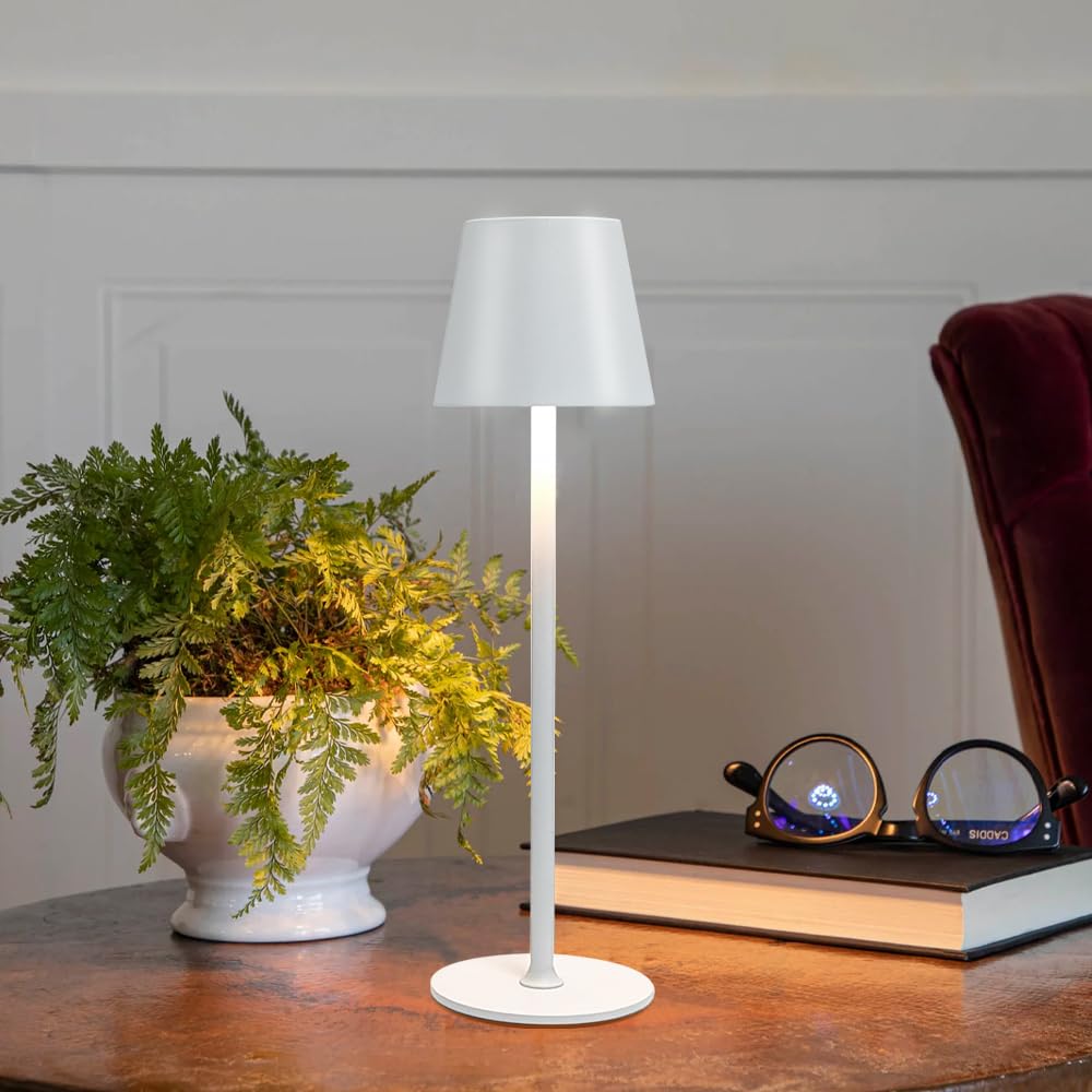Led Cordless Table Lamps Set Of 2,Portable Rechargeable 5000Mah Outdoor Table Lamp,3 Color Stepless Dimming Wireless Battery Pow