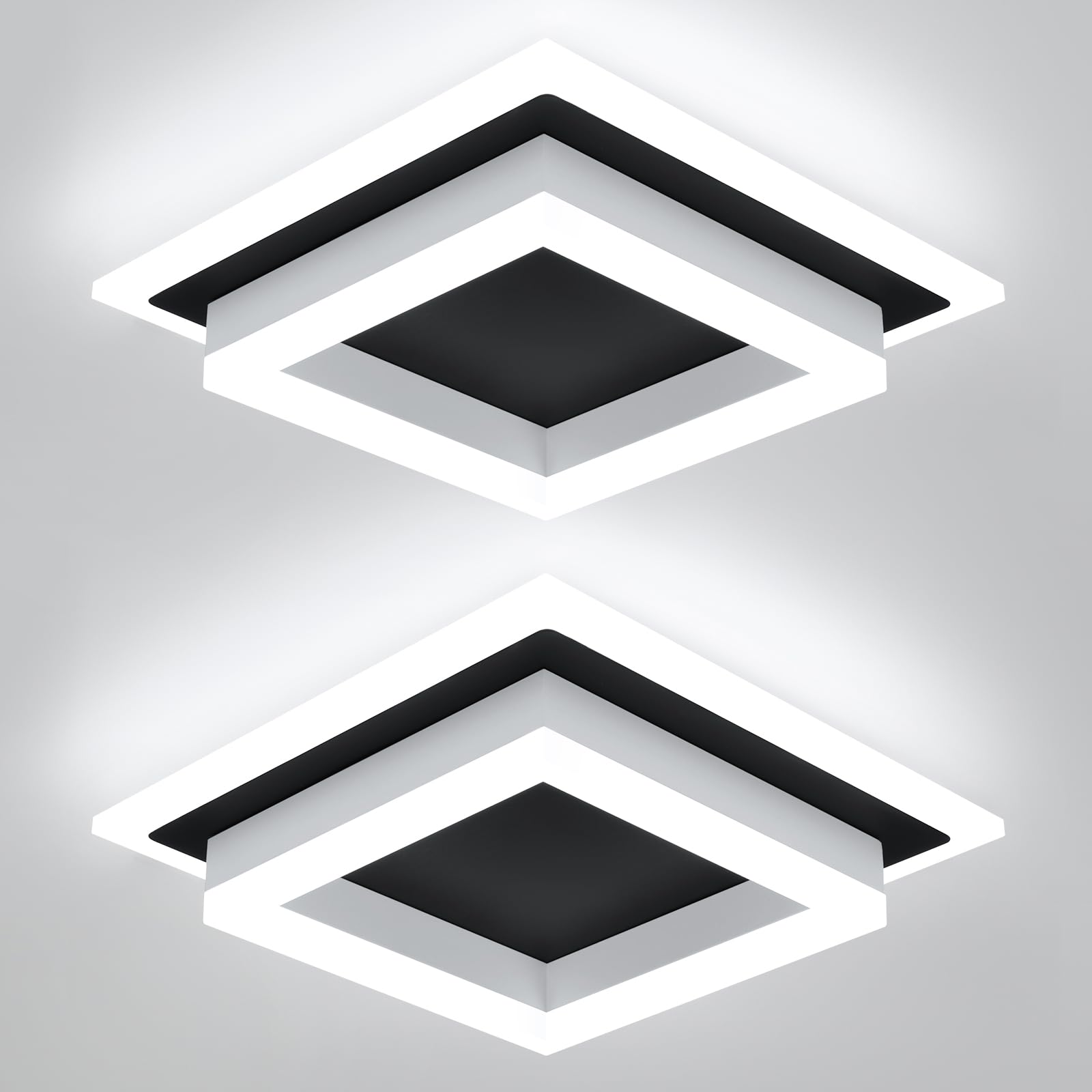 Eidisuny 32W Modern Led Ceiling Light  Small Flush Mount Light Fixture  Kitchen Ceiling Lighting Fixtures 6000K  Square Hallway Lighting Fixtures For Living Room Bedroom Bathroom 2 Pack