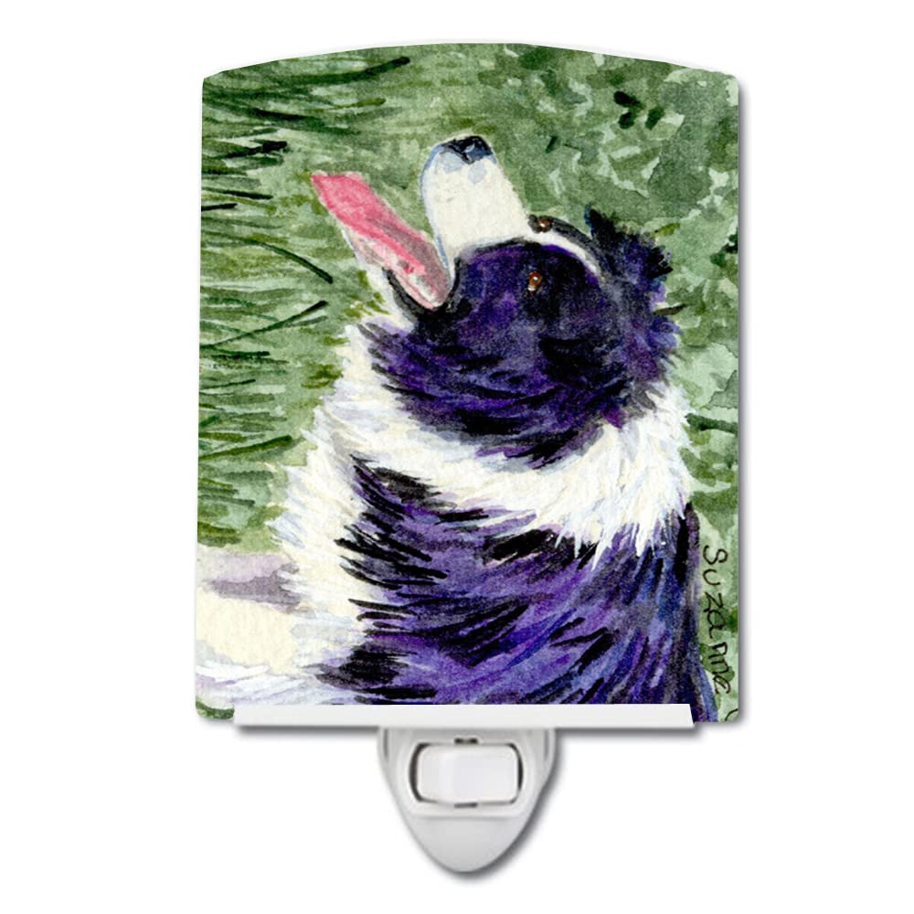 Carolines Treasures Ceramic Night Light, UL-Certified, 6x4x3 inches, Border Collie Model SS8843CNL, Ideal for Bedroom and Nursery