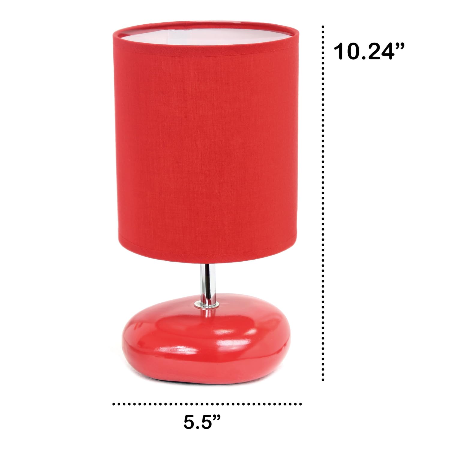 All The Rages Creekwood Home 10.24'' Red Traditional Mini Round Rock Ceramic Table Lamp