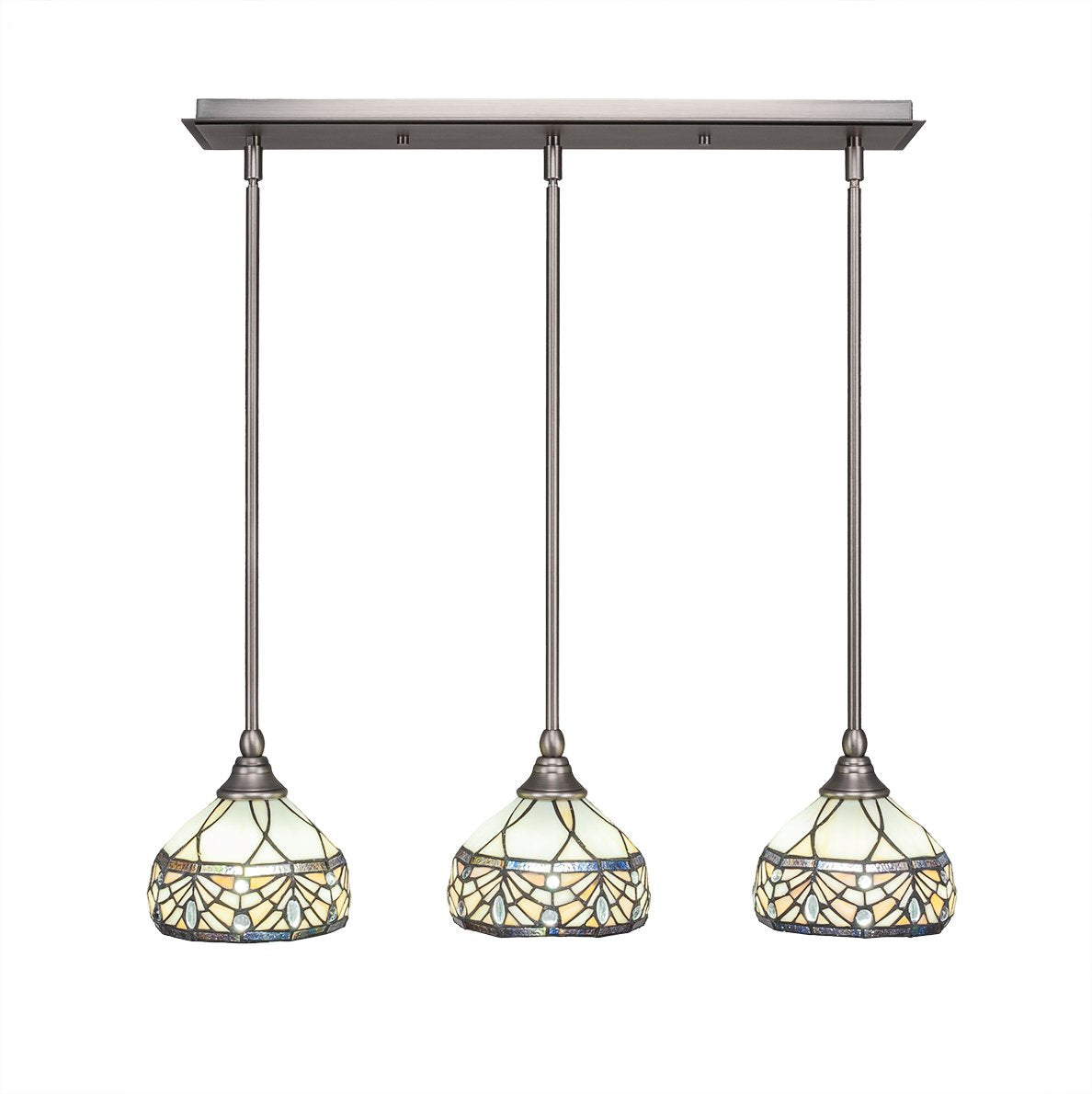 Toltec Lighting 25-Bn-9485 3 Light Multi-Light Mini Hang Straight Swivel Pendant With Royal Merlot Glass, 7&quot;, Brushed Nickel