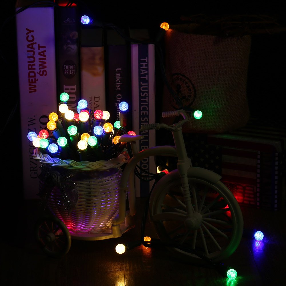 Brizled Multicolor Christmas Lights  24.67Ft G12 70 Led Connectable 120V Ul Listed Indoor/Outdoor Christmas Lights For Tree  Party  Room  Garden Decor